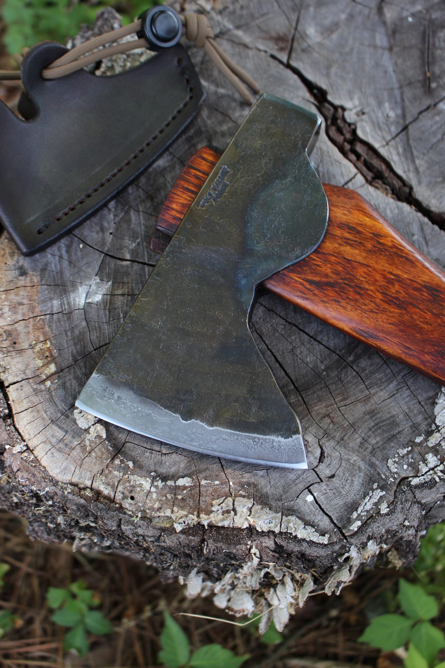 handmade, usa made, usa made axe, hatchet, chopping, wood chopping, outdoor, outdoorsman, survival, backwoodsman, hickory, axe made in america, axes made in the usa, ike bullington, wolf valley forge, valley forge, pack axe, back packing, camping, trail axe, hunting axe, trappers axe, camp axe, bush axe, belt axe, pack axe, leather shoulder rig, chopping axe, leather axe carrier, shoulder sling for axe, carpenter's axe, Wolf Valley Forge, Wolf Valley Forge axe release, Axe Wax, haversack, go back, man purse, man bag, canvas bag, reenactor, reenacting, The Trekker