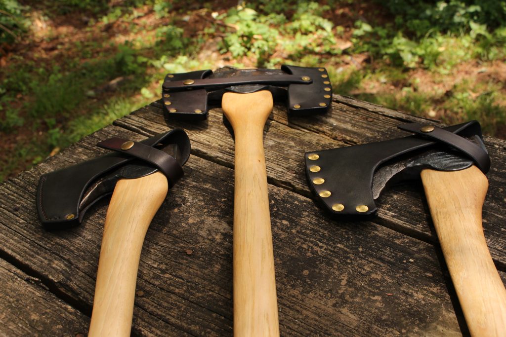 handmade, usa made, usa made axe, hatchet, chopping, wood chopping, outdoor, outdoorsman, survival, backwoodsman, hickory, axe made in america, axes made in the usa, ike bullington, wolf valley forge, valley forge, pack axe, back packing, camping, trail axe, hunting axe, trappers axe, camp axe, bush axe, belt axe, pack axe, leather shoulder rig, chopping axe, leather axe carrier, shoulder sling for axe, carpenter's axe, Wolf Valley Forge, Wolf Valley Forge axe release, Axe Wax, haversack, go back, man purse, man bag, canvas bag, reenactor, reenacting, Trekker Axe