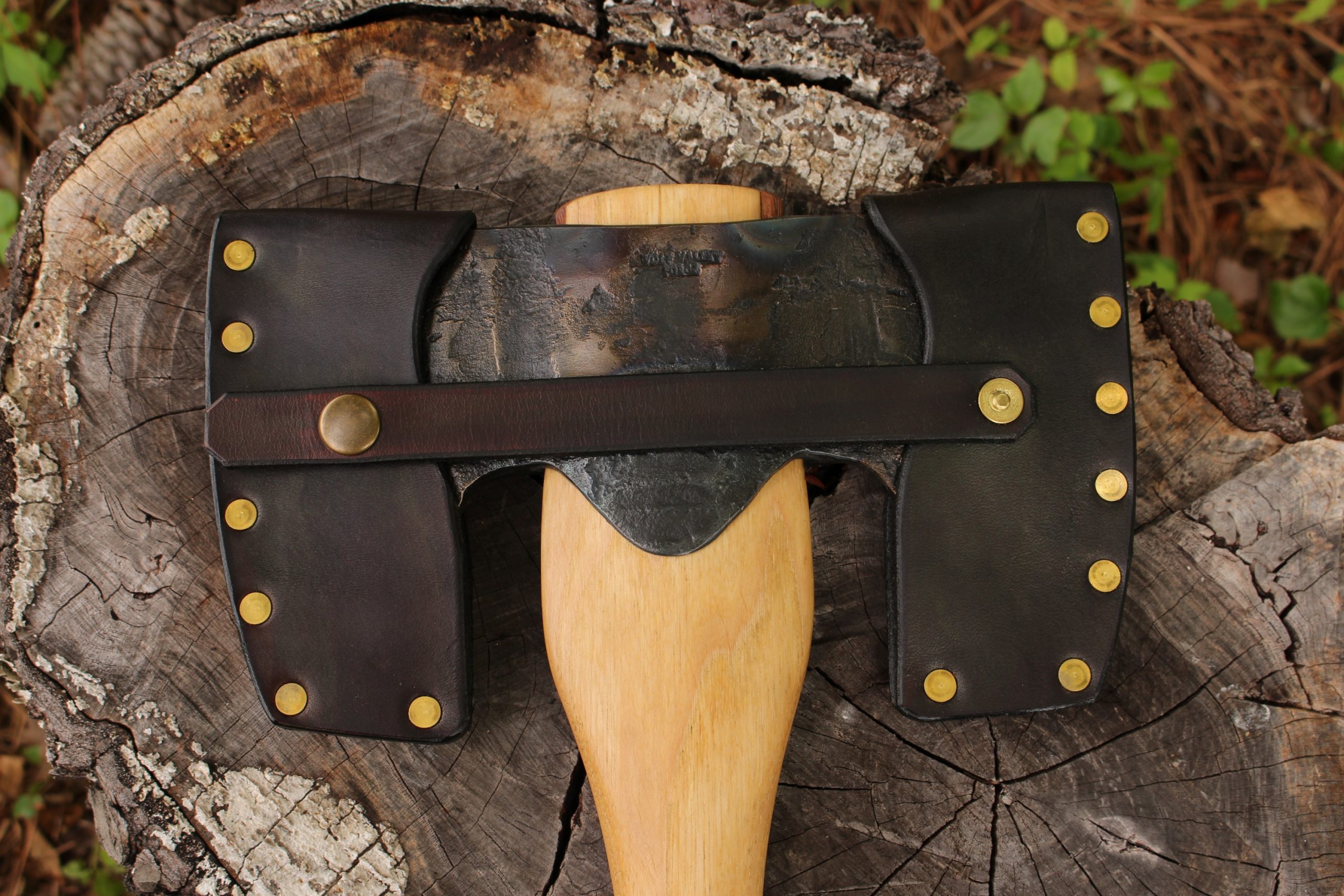 handmade, usa made, usa made axe, hatchet, chopping, wood chopping, outdoor, outdoorsman, survival, backwoodsman, hickory, axe made in america, axes made in the usa, ike bullington, wolf valley forge, valley forge, pack axe, back packing, camping, trail axe, hunting axe, trappers axe, camp axe, bush axe, belt axe, pack axe, leather shoulder rig, chopping axe, leather axe carrier, shoulder sling for axe, carpenter's axe, Wolf Valley Forge, Wolf Valley Forge axe release, Axe Wax, haversack, go back, man purse, man bag, canvas bag, reenactor, reenacting, Trekker Axe