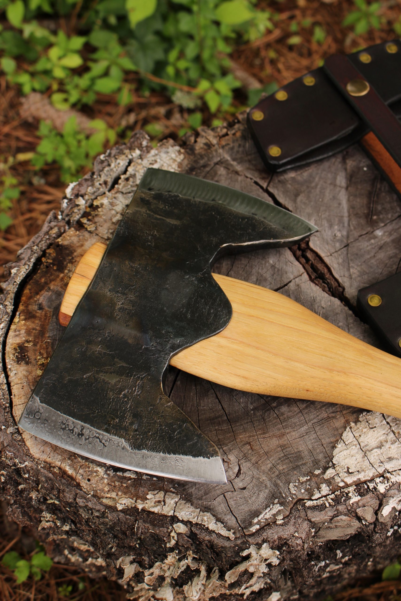 handmade, usa made, usa made axe, hatchet, chopping, wood chopping, outdoor, outdoorsman, survival, backwoodsman, hickory, axe made in america, axes made in the usa, ike bullington, wolf valley forge, valley forge, pack axe, back packing, camping, trail axe, hunting axe, trappers axe, camp axe, bush axe, belt axe, pack axe, leather shoulder rig, chopping axe, leather axe carrier, shoulder sling for axe, carpenter's axe, Wolf Valley Forge, Wolf Valley Forge axe release, Axe Wax, haversack, go back, man purse, man bag, canvas bag, reenactor, reenacting, Trekker Axe