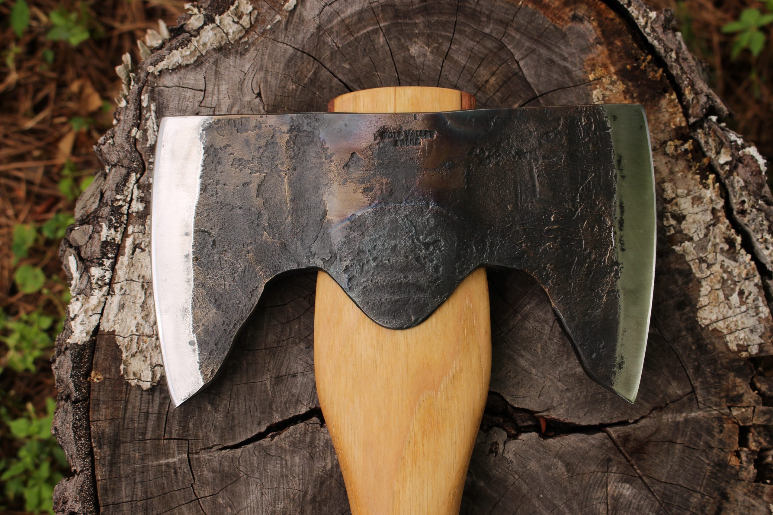 handmade, usa made, usa made axe, hatchet, chopping, wood chopping, outdoor, outdoorsman, survival, backwoodsman, hickory, axe made in america, axes made in the usa, ike bullington, wolf valley forge, valley forge, pack axe, back packing, camping, trail axe, hunting axe, trappers axe, camp axe, bush axe, belt axe, pack axe, leather shoulder rig, chopping axe, leather axe carrier, shoulder sling for axe, carpenter's axe, Wolf Valley Forge, Wolf Valley Forge axe release, Axe Wax, haversack, go bag, man purse, man bag, canvas bag, reenactor, reenacting, Trekker Axe, Axe Life, Splitting Wedge, Handforged Wedge