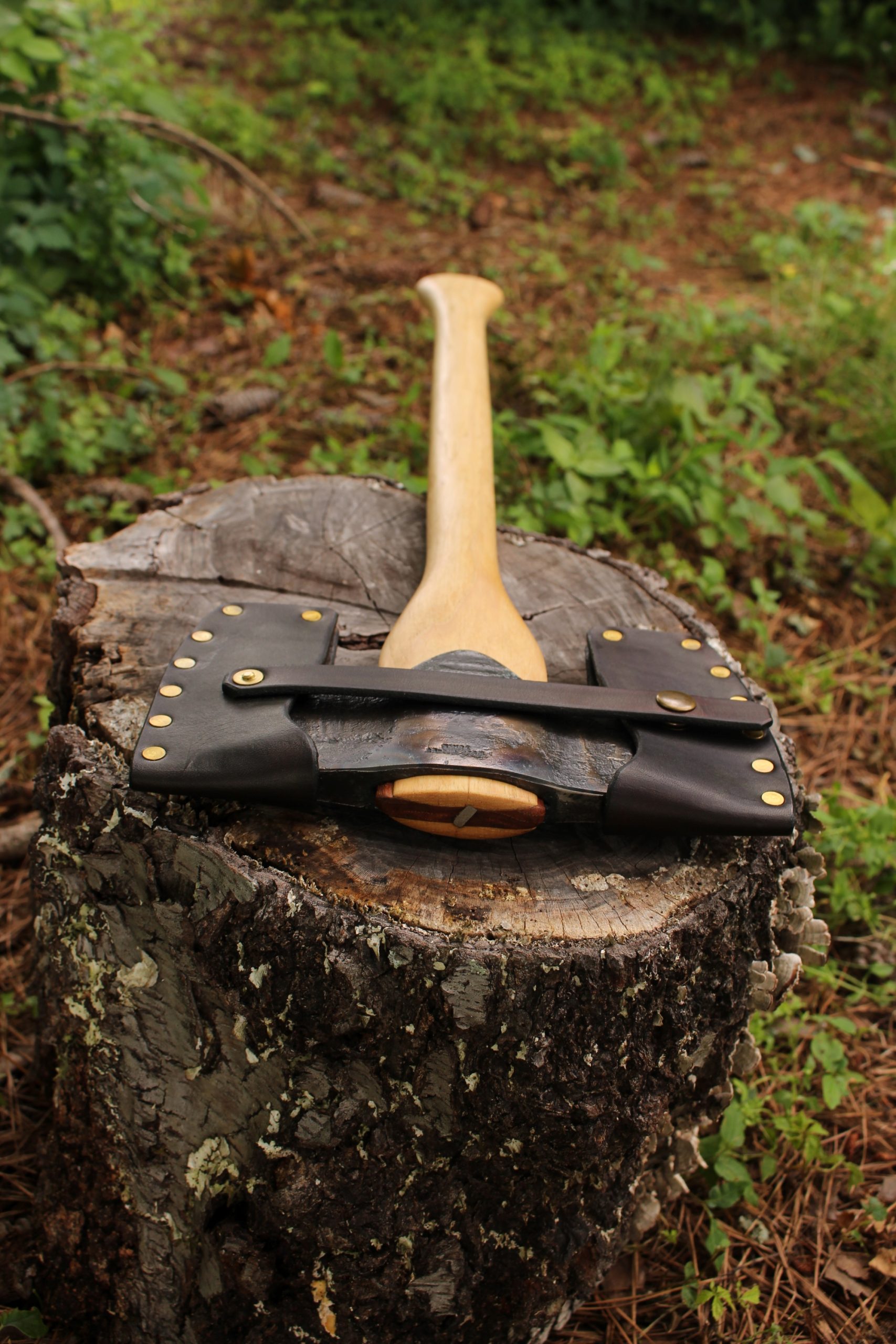 handmade, usa made, usa made axe, hatchet, chopping, wood chopping, outdoor, outdoorsman, survival, backwoodsman, hickory, axe made in america, axes made in the usa, ike bullington, wolf valley forge, valley forge, pack axe, back packing, camping, trail axe, hunting axe, trappers axe, camp axe, bush axe, belt axe, pack axe, leather shoulder rig, chopping axe, leather axe carrier, shoulder sling for axe, carpenter's axe, Wolf Valley Forge, Wolf Valley Forge axe release, Axe Wax, haversack, go back, man purse, man bag, canvas bag, reenactor, reenacting, Trekker Axe