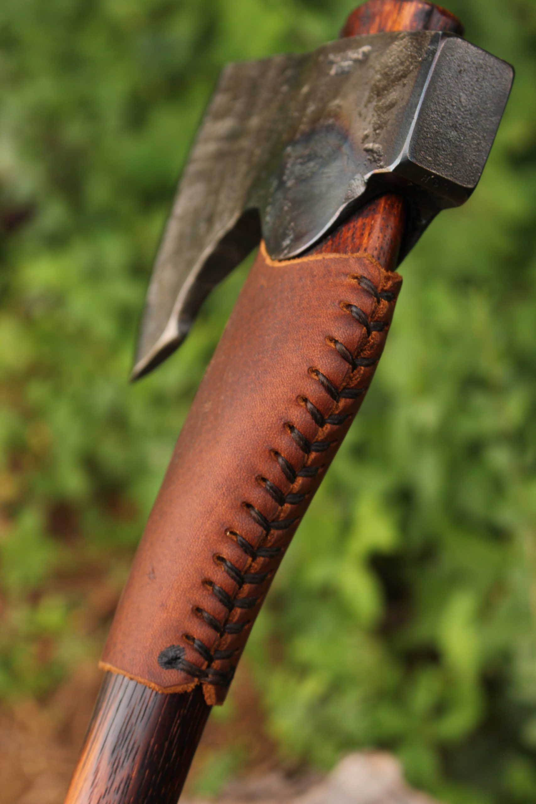 handmade, usa made, usa made axe, hatchet, chopping, wood chopping, outdoor, outdoorsman, survival, backwoodsman, hickory, axe made in america, axes made in the usa, ike bullington, wolf valley forge, valley forge, pack axe, back packing, camping, trail axe, hunting axe, trappers axe, camp axe, bush axe, belt axe, pack axe, leather shoulder rig, chopping axe, leather axe carrier, shoulder sling for axe, carpenter's axe, Wolf Valley Forge, Wolf Valley Forge axe release, Axe Wax, haversack, go back, man purse, man bag, canvas bag, reenactor, reenacting, The Trekker