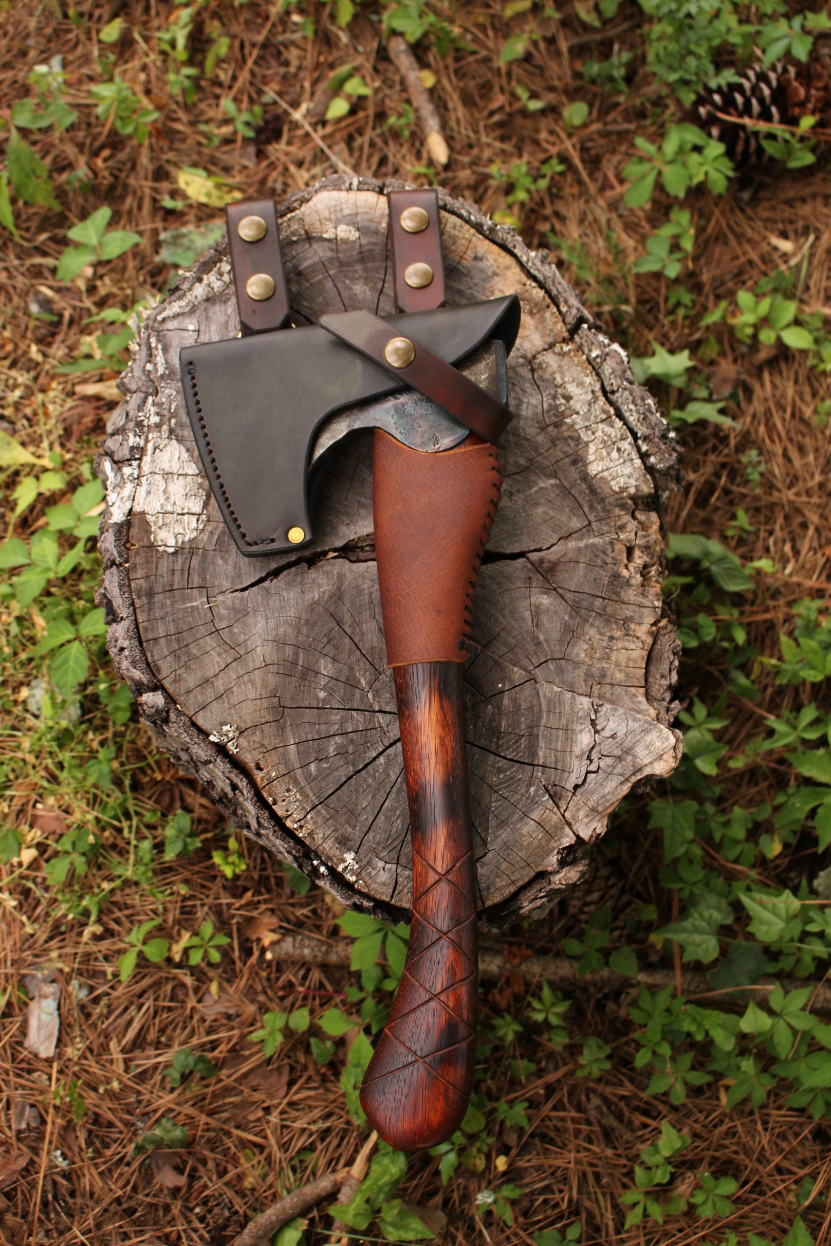 handmade, usa made, usa made axe, hatchet, chopping, wood chopping, outdoor, outdoorsman, survival, backwoodsman, hickory, axe made in america, axes made in the usa, ike bullington, wolf valley forge, valley forge, pack axe, back packing, camping, trail axe, hunting axe, trappers axe, camp axe, bush axe, belt axe, pack axe, leather shoulder rig, chopping axe, leather axe carrier, shoulder sling for axe, carpenter's axe, Wolf Valley Forge, Wolf Valley Forge axe release, Axe Wax, haversack, go back, man purse, man bag, canvas bag, reenactor, reenacting, The Trekker