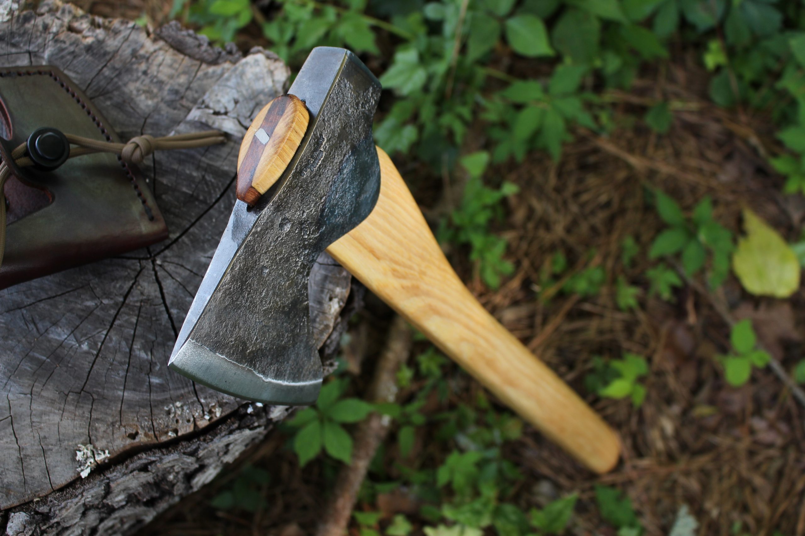 handmade, usa made, usa made axe, hatchet, chopping, wood chopping, outdoor, outdoorsman, survival, backwoodsman, hickory, axe made in america, axes made in the usa, ike bullington, wolf valley forge, valley forge, pack axe, back packing, camping, trail axe, hunting axe, trappers axe, camp axe, bush axe, belt axe, pack axe, leather shoulder rig, chopping axe, leather axe carrier, shoulder sling for axe, carpenter's axe, Wolf Valley Forge, Wolf Valley Forge axe release, Axe Wax, haversack, go back, man purse, man bag, canvas bag, reenactor, reenacting, The Trekker