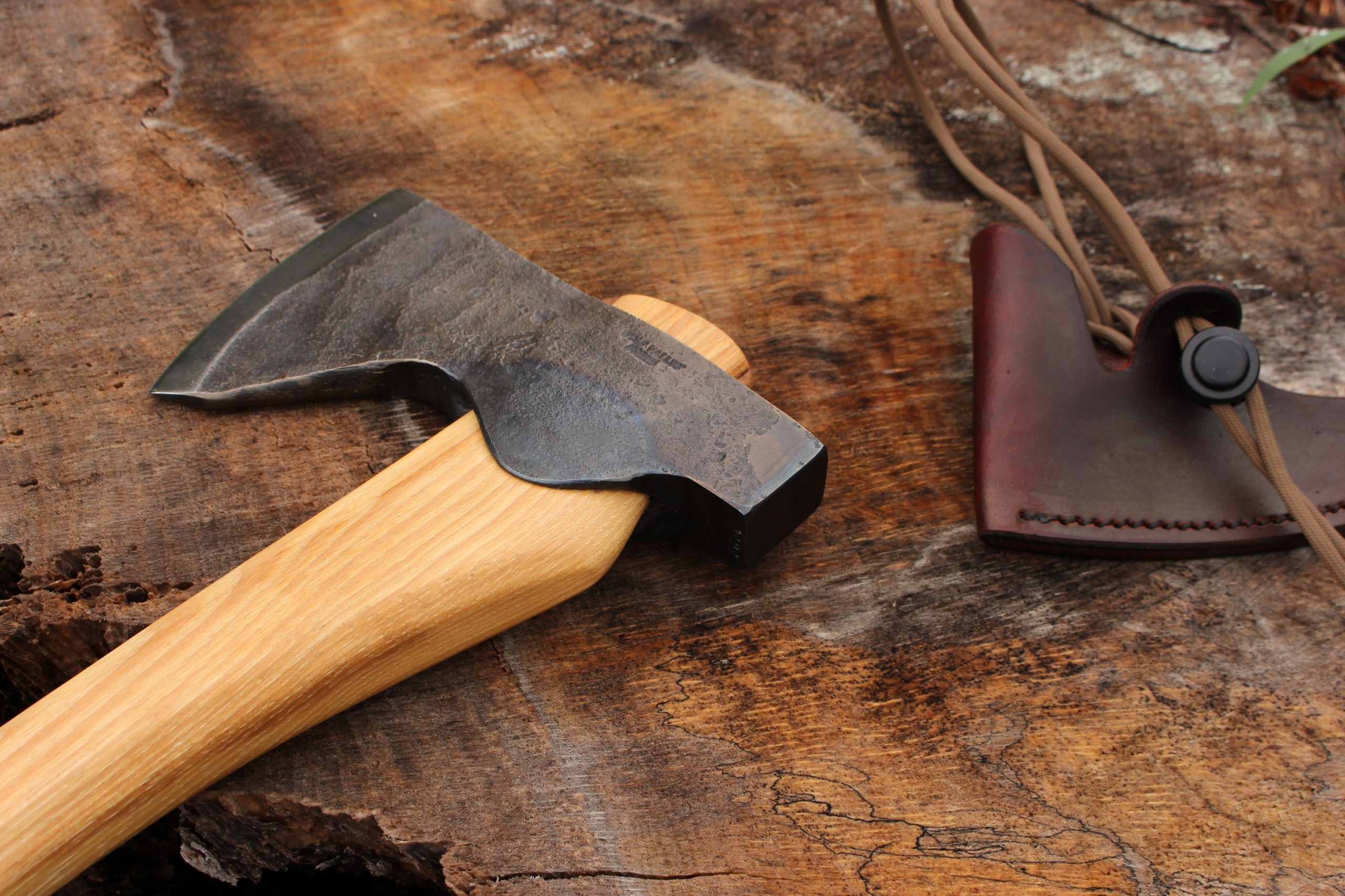 handmade, usa made, usa made axe, hatchet, chopping, wood chopping, outdoor, outdoorsman, survival, backwoodsman, hickory, axe made in america, axes made in the usa, ike bullington, wolf valley forge, valley forge, pack axe, back packing, camping, trail axe, hunting axe, trappers axe, camp axe, bush axe, belt axe, pack axe, leather shoulder rig, chopping axe, leather axe carrier, shoulder sling for axe, carpenter's axe, Wolf Valley Forge, Wolf Valley Forge axe release, Axe Wax, haversack, go back, man purse, man bag, canvas bag, reenactor, reenacting, The Trekker