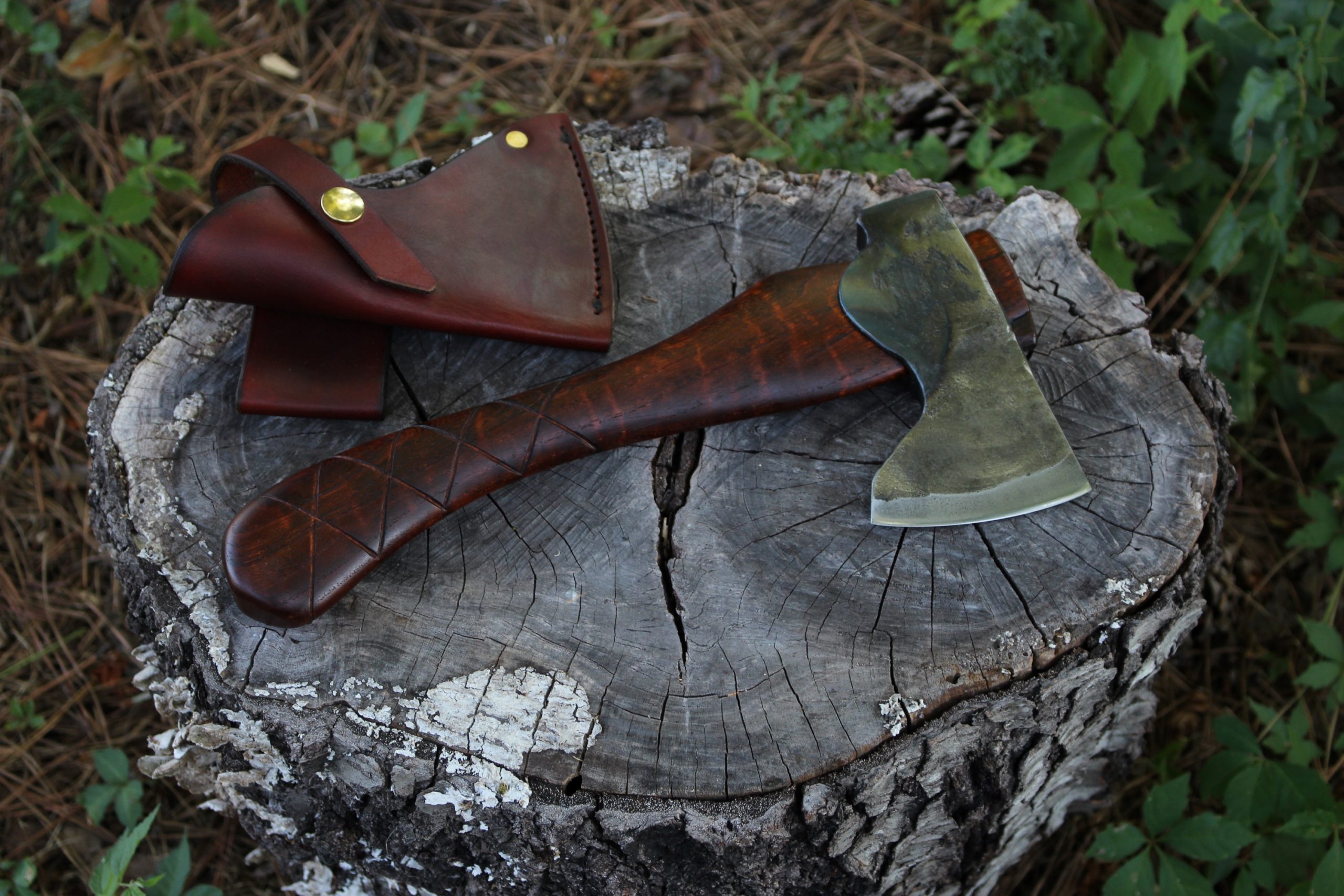 handmade, usa made, usa made axe, hatchet, chopping, wood chopping, outdoor, outdoorsman, survival, backwoodsman, hickory, axe made in america, axes made in the usa, ike bullington, wolf valley forge, valley forge, pack axe, back packing, camping, trail axe, hunting axe, trappers axe, camp axe, bush axe, belt axe, pack axe, leather shoulder rig, chopping axe, leather axe carrier, shoulder sling for axe, carpenter's axe, Wolf Valley Forge, Wolf Valley Forge axe release, Axe Wax, haversack, go back, man purse, man bag, canvas bag, reenactor, reenacting, The Trekker