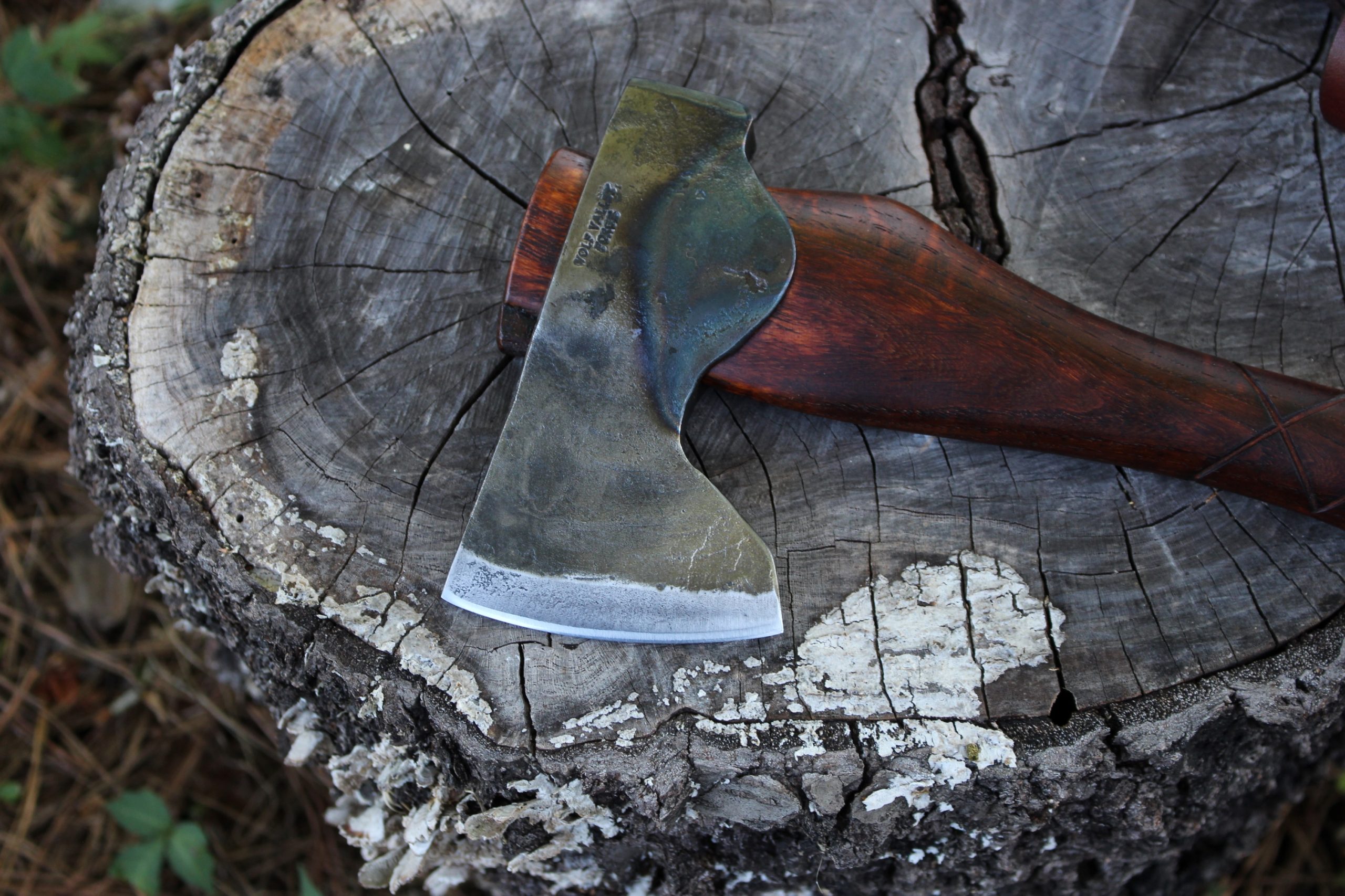 handmade, usa made, usa made axe, hatchet, chopping, wood chopping, outdoor, outdoorsman, survival, backwoodsman, hickory, axe made in america, axes made in the usa, ike bullington, wolf valley forge, valley forge, pack axe, back packing, camping, trail axe, hunting axe, trappers axe, camp axe, bush axe, belt axe, pack axe, leather shoulder rig, chopping axe, leather axe carrier, shoulder sling for axe, carpenter's axe, Wolf Valley Forge, Wolf Valley Forge axe release, Axe Wax, haversack, go back, man purse, man bag, canvas bag, reenactor, reenacting, The Trekker