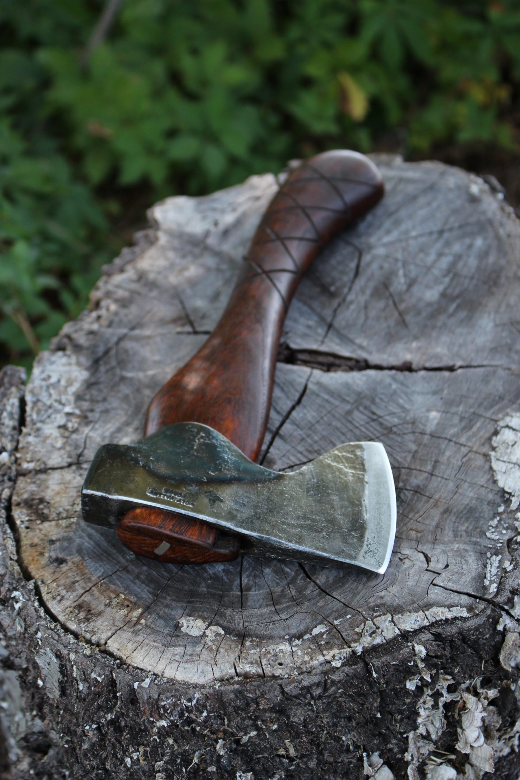 handmade, usa made, usa made axe, hatchet, chopping, wood chopping, outdoor, outdoorsman, survival, backwoodsman, hickory, axe made in america, axes made in the usa, ike bullington, wolf valley forge, valley forge, pack axe, back packing, camping, trail axe, hunting axe, trappers axe, camp axe, bush axe, belt axe, pack axe, leather shoulder rig, chopping axe, leather axe carrier, shoulder sling for axe, carpenter's axe, Wolf Valley Forge, Wolf Valley Forge axe release, Axe Wax, haversack, go back, man purse, man bag, canvas bag, reenactor, reenacting, The Trekker