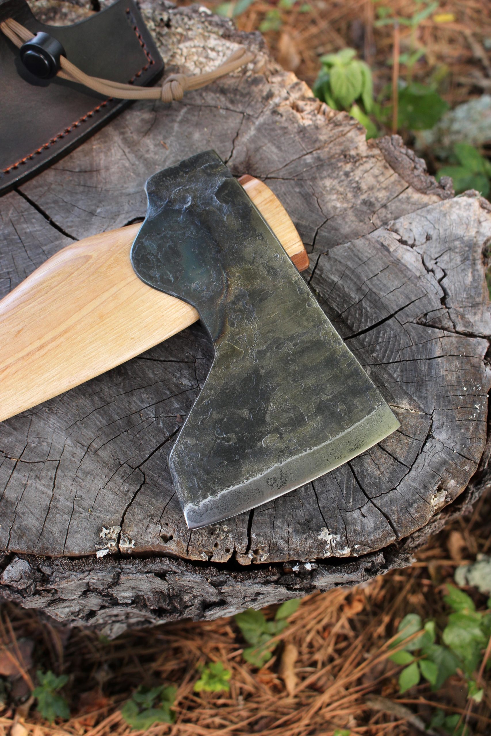 handmade, usa made, usa made axe, hatchet, chopping, wood chopping, outdoor, outdoorsman, survival, backwoodsman, hickory, axe made in america, axes made in the usa, ike bullington, wolf valley forge, valley forge, pack axe, back packing, camping, trail axe, hunting axe, trappers axe, camp axe, bush axe, belt axe, pack axe, leather shoulder rig, chopping axe, leather axe carrier, shoulder sling for axe, carpenter's axe, Wolf Valley Forge, Wolf Valley Forge axe release, Axe Wax, haversack, go back, man purse, man bag, canvas bag, reenactor, reenacting, The Trekker