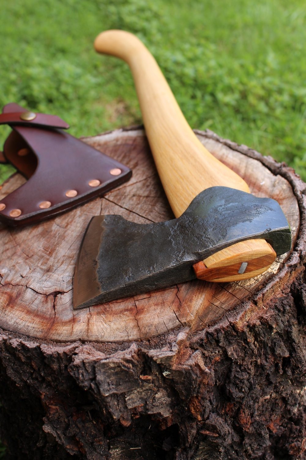 handmade, usa made, usa made axe, hatchet, chopping, wood chopping, outdoor, outdoorsman, survival, backwoodsman, hickory, axe made in america, axes made in the usa, ike bullington, wolf valley forge, valley forge, pack axe, back packing, camping, trail axe, hunting axe, trappers axe, camp axe, bush axe, belt axe, pack axe, leather shoulder rig, chopping axe, leather axe carrier, shoulder sling for axe, carpenter's axe, Wolf Valley Forge, Wolf Valley Forge axe release, Axe Wax, haversack, go back, man purse, man bag, canvas bag, reenactor, reenacting