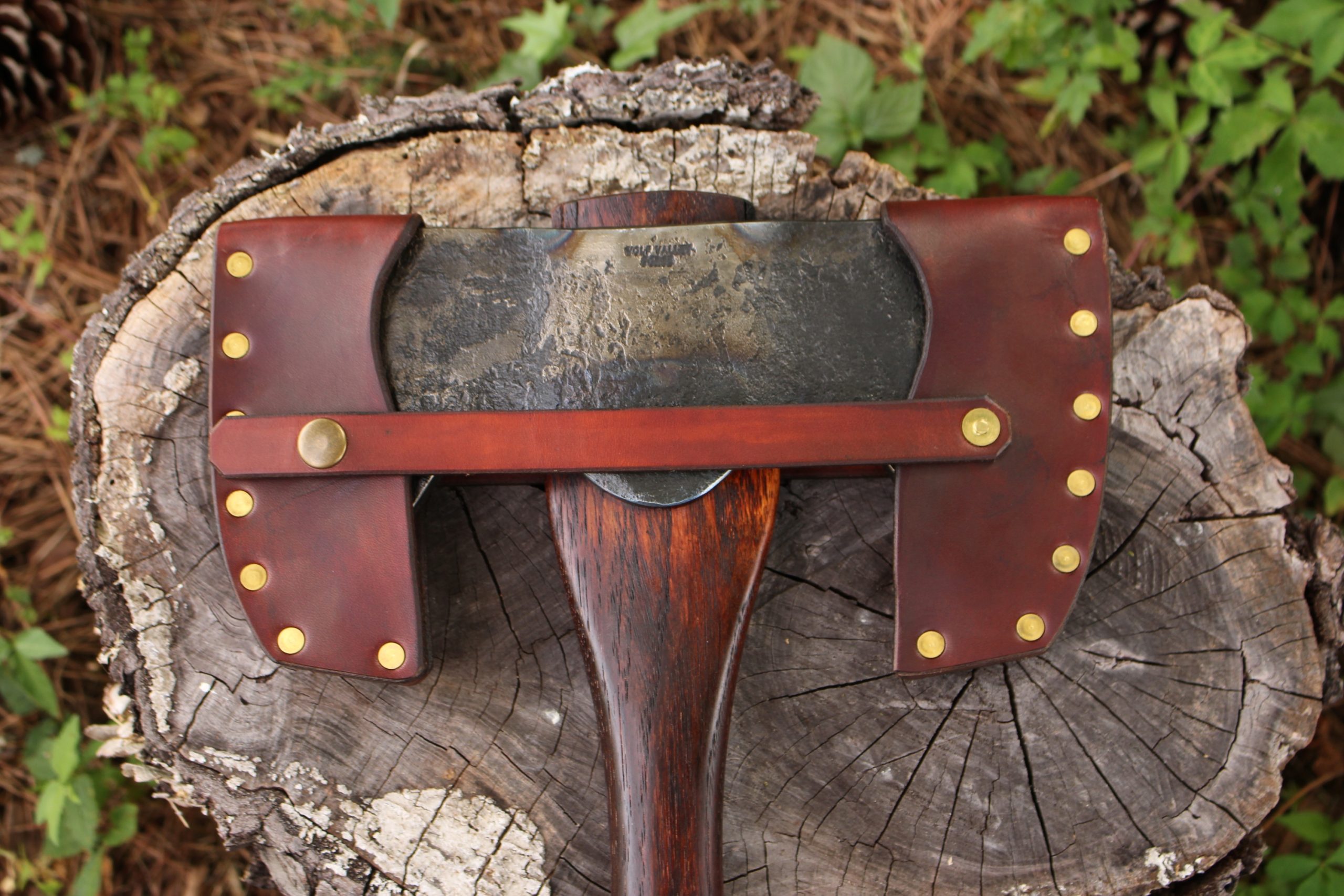 handmade, usa made, usa made axe, hatchet, chopping, wood chopping, outdoor, outdoorsman, survival, backwoodsman, hickory, axe made in america, axes made in the usa, ike bullington, wolf valley forge, valley forge, pack axe, back packing, camping, trail axe, hunting axe, trappers axe, camp axe, bush axe, belt axe, pack axe, leather shoulder rig, chopping axe, leather axe carrier, shoulder sling for axe, carpenter's axe, Wolf Valley Forge, Wolf Valley Forge axe release, Axe Wax, haversack, go back, man purse, man bag, canvas bag, reenactor, reenacting, The Trekker