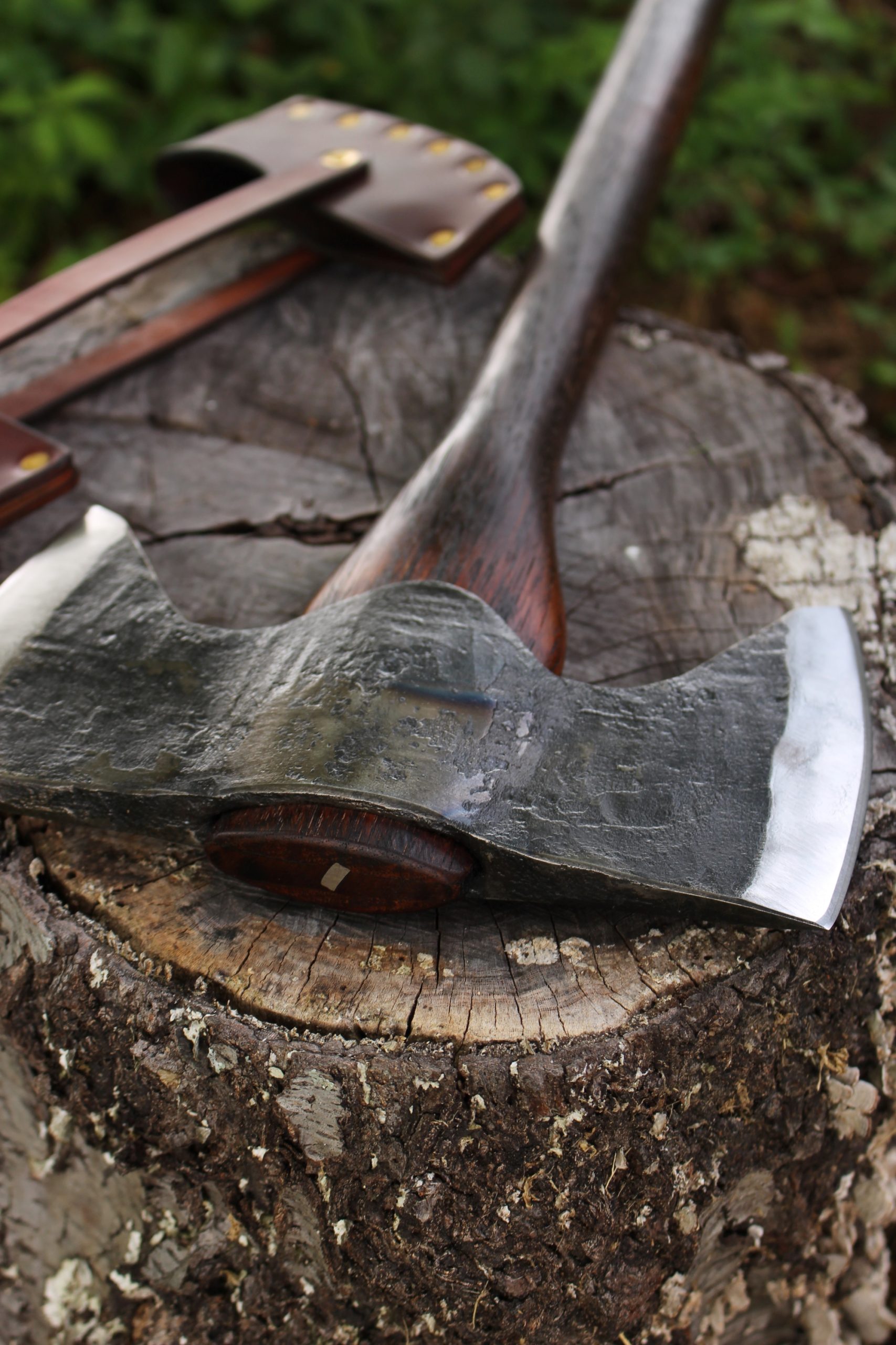 handmade, usa made, usa made axe, hatchet, chopping, wood chopping, outdoor, outdoorsman, survival, backwoodsman, hickory, axe made in america, axes made in the usa, ike bullington, wolf valley forge, valley forge, pack axe, back packing, camping, trail axe, hunting axe, trappers axe, camp axe, bush axe, belt axe, pack axe, leather shoulder rig, chopping axe, leather axe carrier, shoulder sling for axe, carpenter's axe, Wolf Valley Forge, Wolf Valley Forge axe release, Axe Wax, haversack, go back, man purse, man bag, canvas bag, reenactor, reenacting, The Trekker