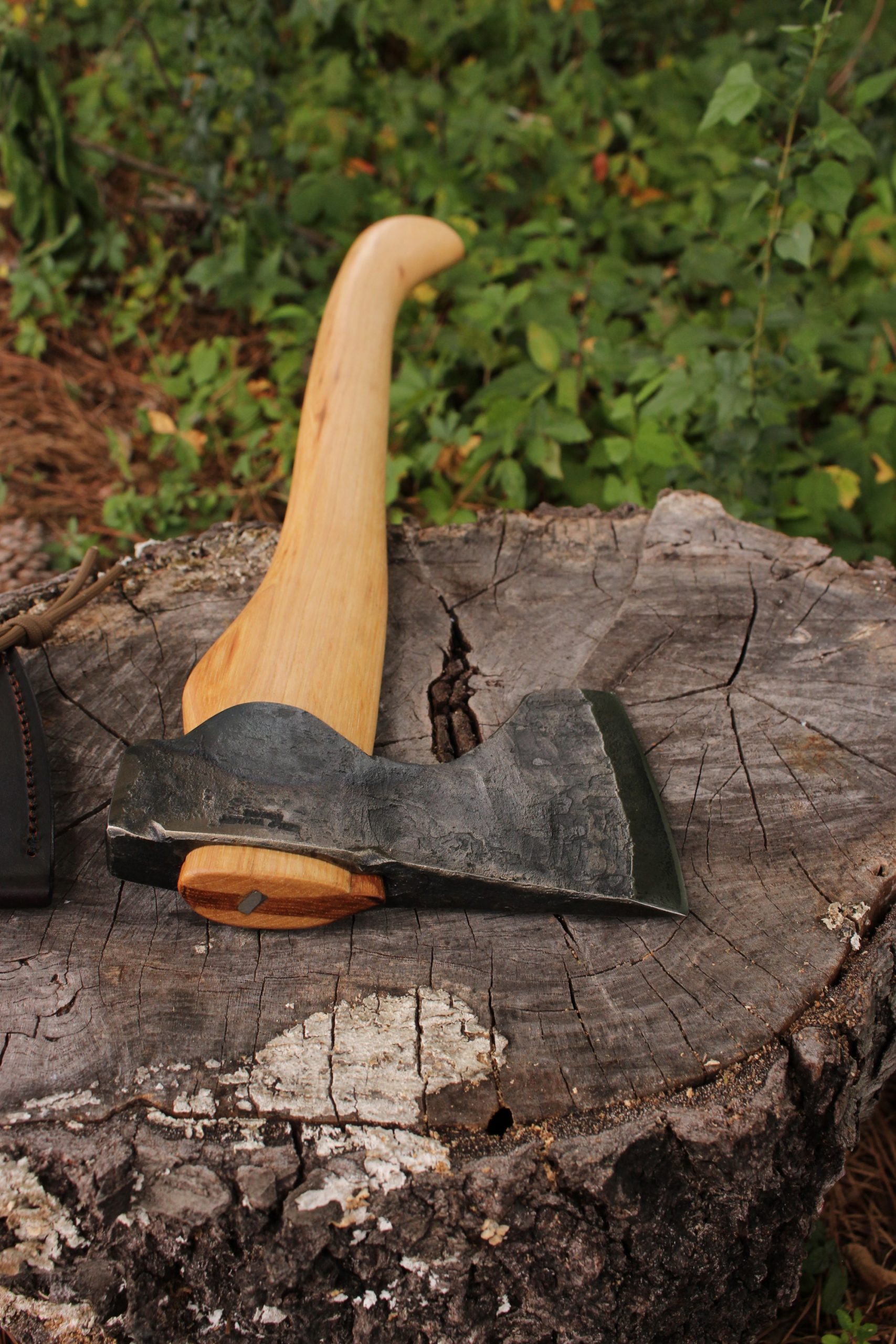 handmade, usa made, usa made axe, hatchet, chopping, wood chopping, outdoor, outdoorsman, survival, backwoodsman, hickory, axe made in amera, axes made in the usa, ike bullington, wolf valley forge, valley forge, pack axe, back packing, camping, trail axe, hunting axe, trappers axe, camp axe, bush axe, belt axe, pack axe, leather shoulder rig, chopping axe, leather axe carrier, shoulder sling for axe, Carpenter's Axe, New Wolf Valley Forge Axe Release, WVF