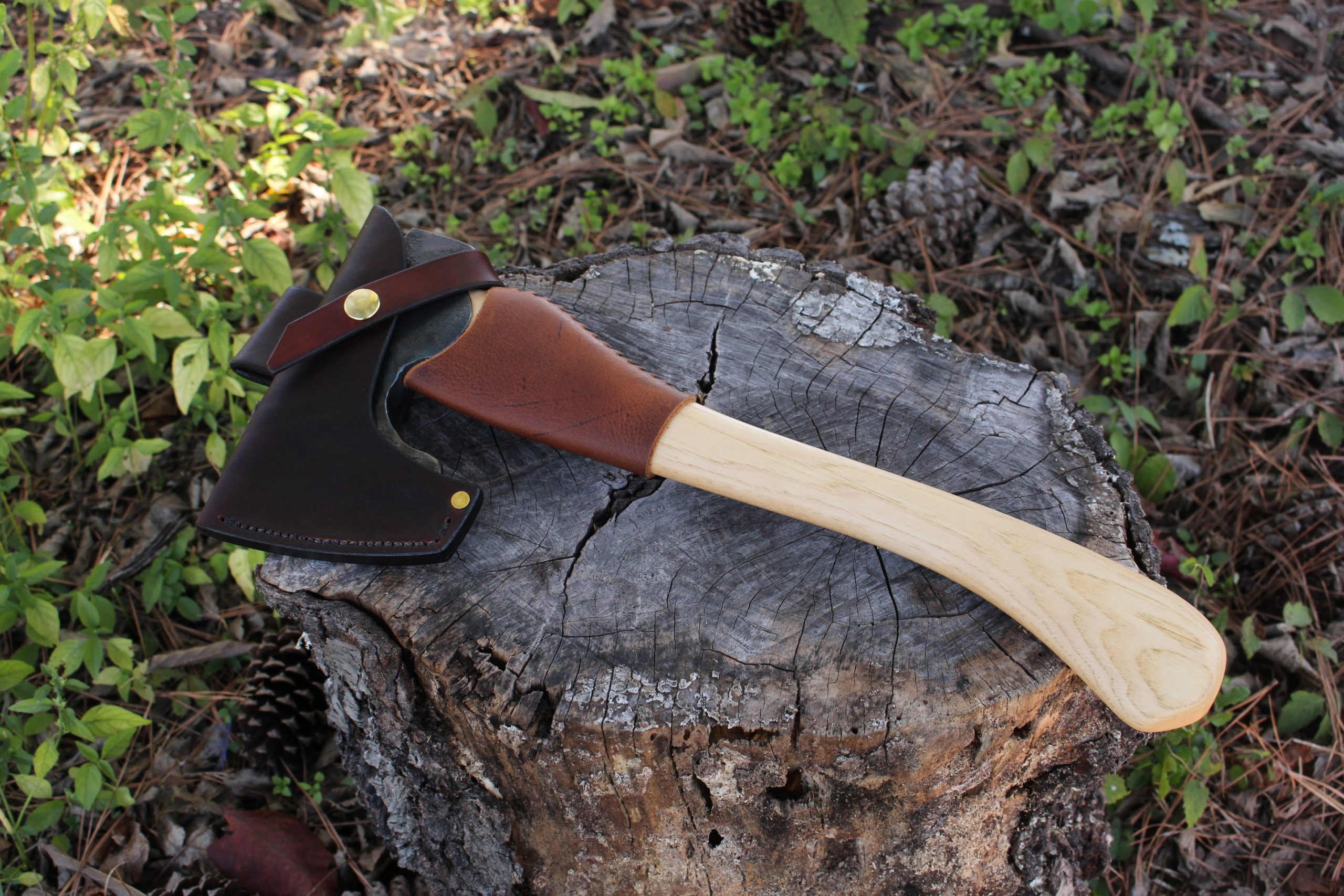 handmade, usa made, usa made axe, hatchet, chopping, wood chopping, outdoor, outdoorsman, survival, backwoodsman, hickory, axe made in america, axes made in the usa, ike bullington, wolf valley forge, valley forge, pack axe, back packing, camping, trail axe, hunting axe, trappers axe, camp axe, bush axe, belt axe, pack axe, leather shoulder rig, chopping axe, leather axe carrier, shoulder sling for axe, carpenter's axe, Wolf Valley Forge, Wolf Valley Forge axe release, Axe Wax, haversack, go back, man purse, man bag, canvas bag, reenactor, reenacting, Trekker Axe, Axe Life