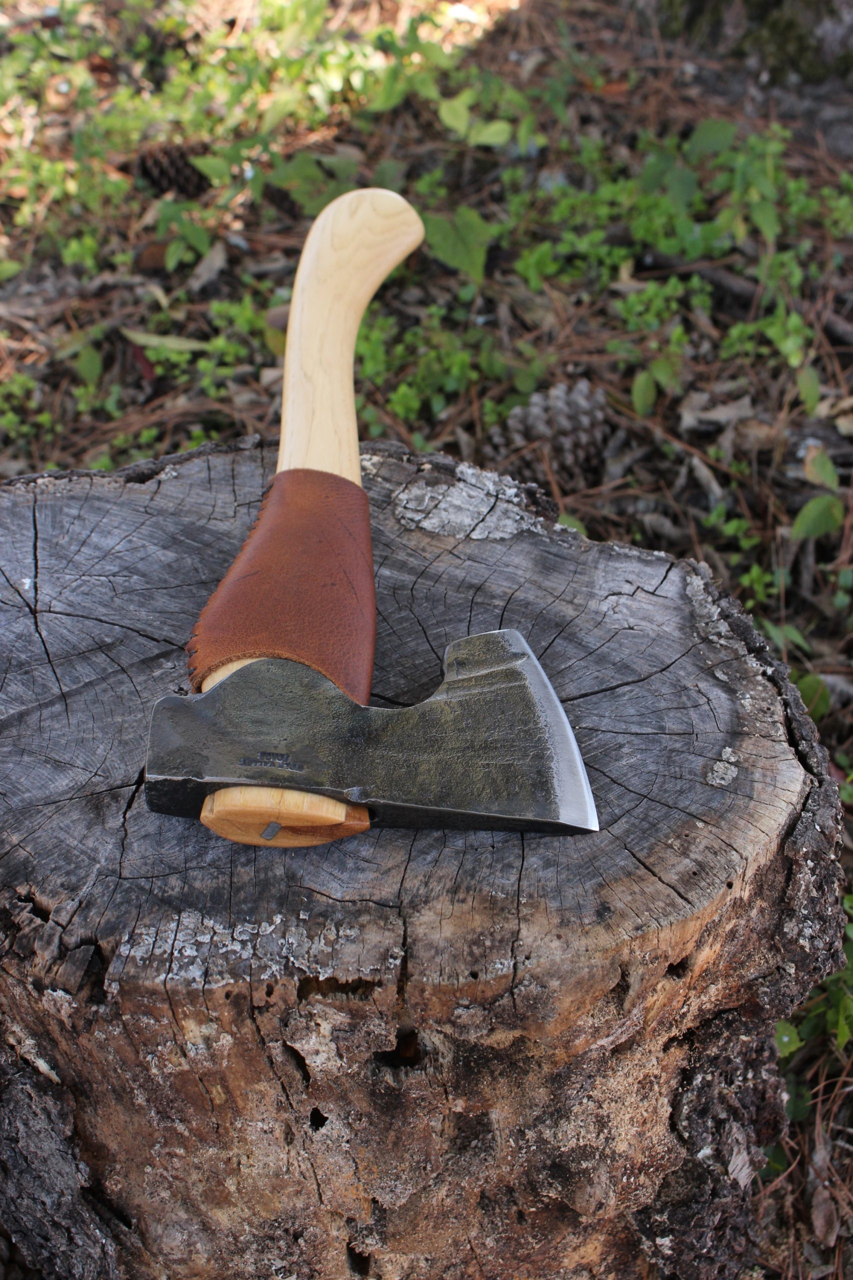 handmade, usa made, usa made axe, hatchet, chopping, wood chopping, outdoor, outdoorsman, survival, backwoodsman, hickory, axe made in america, axes made in the usa, ike bullington, wolf valley forge, valley forge, pack axe, back packing, camping, trail axe, hunting axe, trappers axe, camp axe, bush axe, belt axe, pack axe, leather shoulder rig, chopping axe, leather axe carrier, shoulder sling for axe, carpenter's axe, Wolf Valley Forge, Wolf Valley Forge axe release, Axe Wax, haversack, go back, man purse, man bag, canvas bag, reenactor, reenacting, Trekker Axe, Axe Life