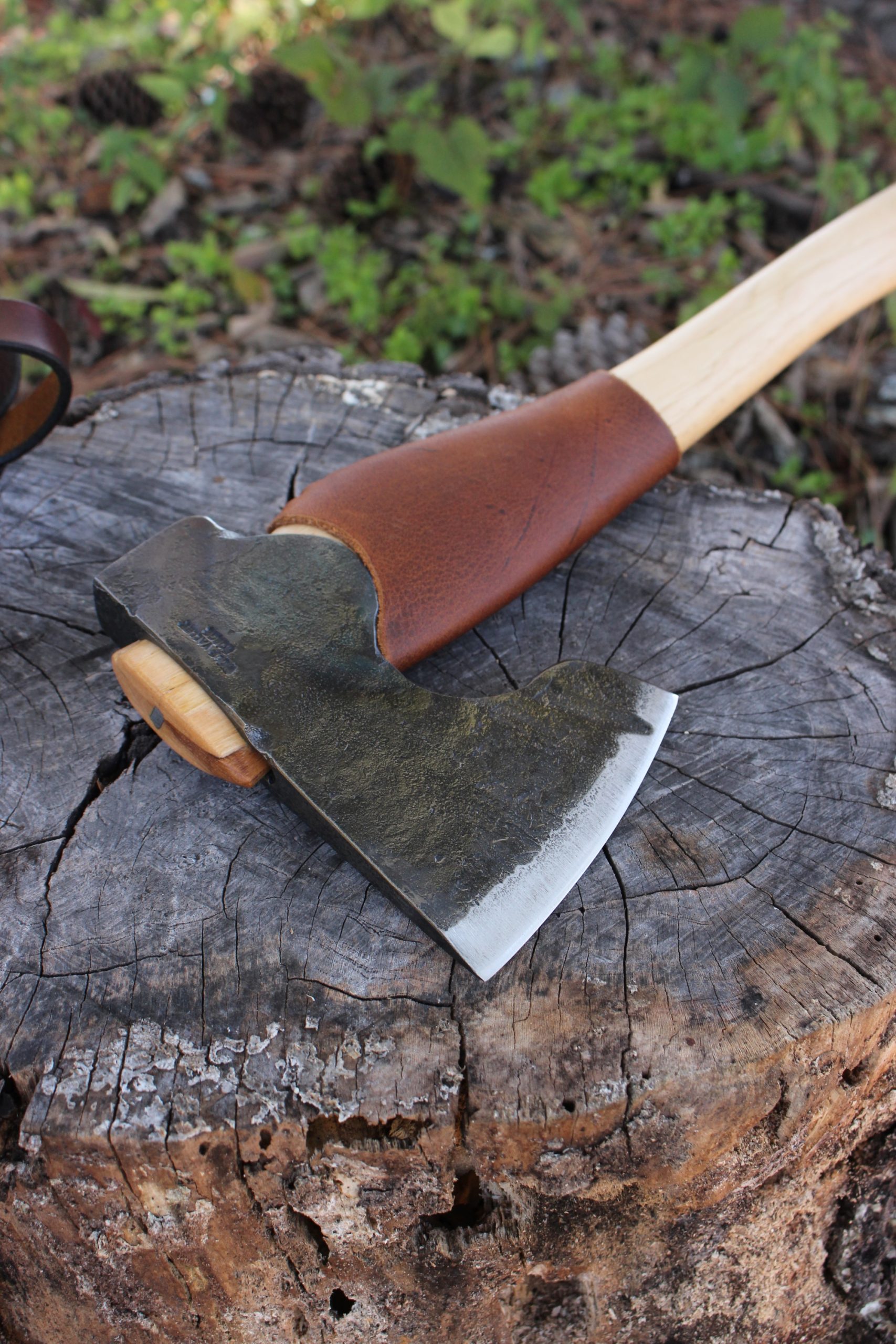 handmade, usa made, usa made axe, hatchet, chopping, wood chopping, outdoor, outdoorsman, survival, backwoodsman, hickory, axe made in america, axes made in the usa, ike bullington, wolf valley forge, valley forge, pack axe, back packing, camping, trail axe, hunting axe, trappers axe, camp axe, bush axe, belt axe, pack axe, leather shoulder rig, chopping axe, leather axe carrier, shoulder sling for axe, carpenter's axe, Wolf Valley Forge, Wolf Valley Forge axe release, Axe Wax, haversack, go back, man purse, man bag, canvas bag, reenactor, reenacting, Trekker Axe, Axe Life