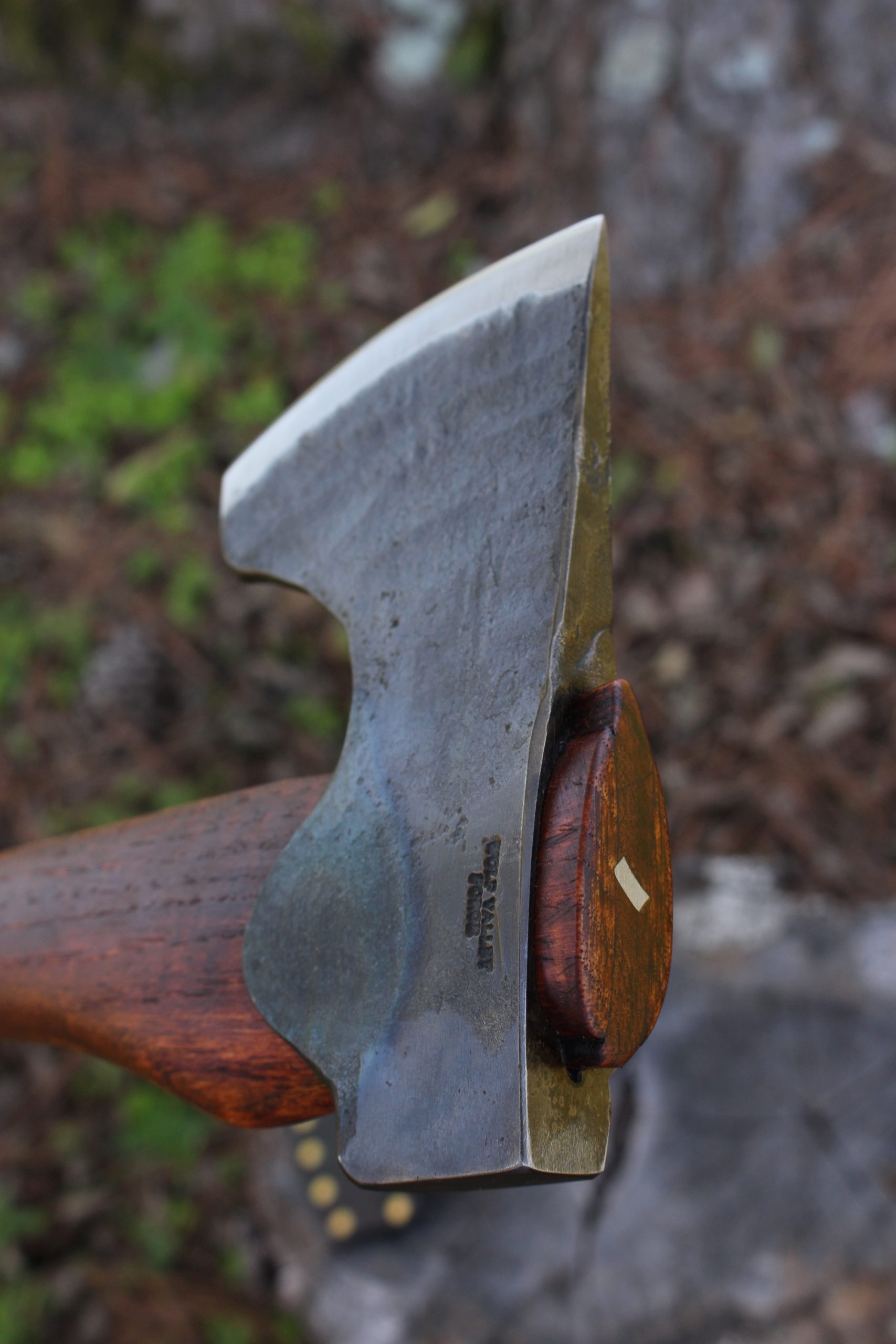 handmade, usa made, usa made axe, hatchet, chopping, wood chopping, outdoor, outdoorsman, survival, backwoodsman, hickory, axe made in america, axes made in the usa, ike bullington, wolf valley forge, valley forge, pack axe, back packing, camping, trail axe, hunting axe, trappers axe, camp axe, bush axe, belt axe, pack axe, leather shoulder rig, chopping axe, leather axe carrier, shoulder sling for axe, carpenter's axe, Wolf Valley Forge, Wolf Valley Forge axe release, Axe Wax, haversack, go back, man purse, man bag, canvas bag, reenactor, reenacting, Trekker Axe