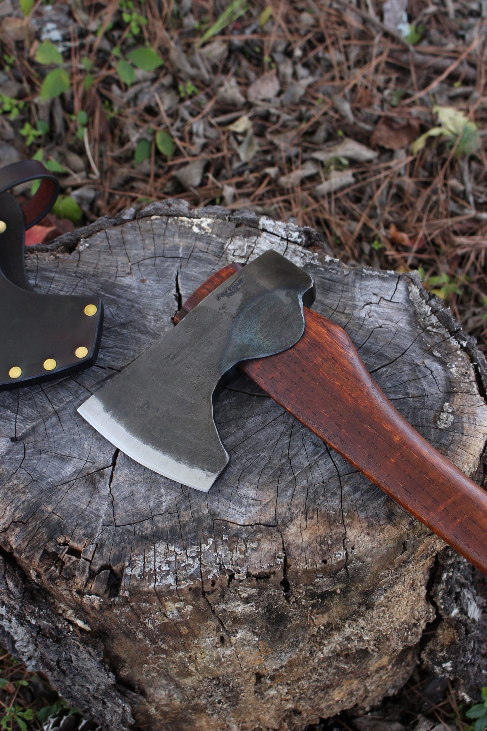 handmade, usa made, usa made axe, hatchet, chopping, wood chopping, outdoor, outdoorsman, survival, backwoodsman, hickory, axe made in america, axes made in the usa, ike bullington, wolf valley forge, valley forge, pack axe, back packing, camping, trail axe, hunting axe, trappers axe, camp axe, bush axe, belt axe, pack axe, leather shoulder rig, chopping axe, leather axe carrier, shoulder sling for axe, carpenter's axe, Wolf Valley Forge, Wolf Valley Forge axe release, Axe Wax, haversack, go back, man purse, man bag, canvas bag, reenactor, reenacting, Trekker Axe