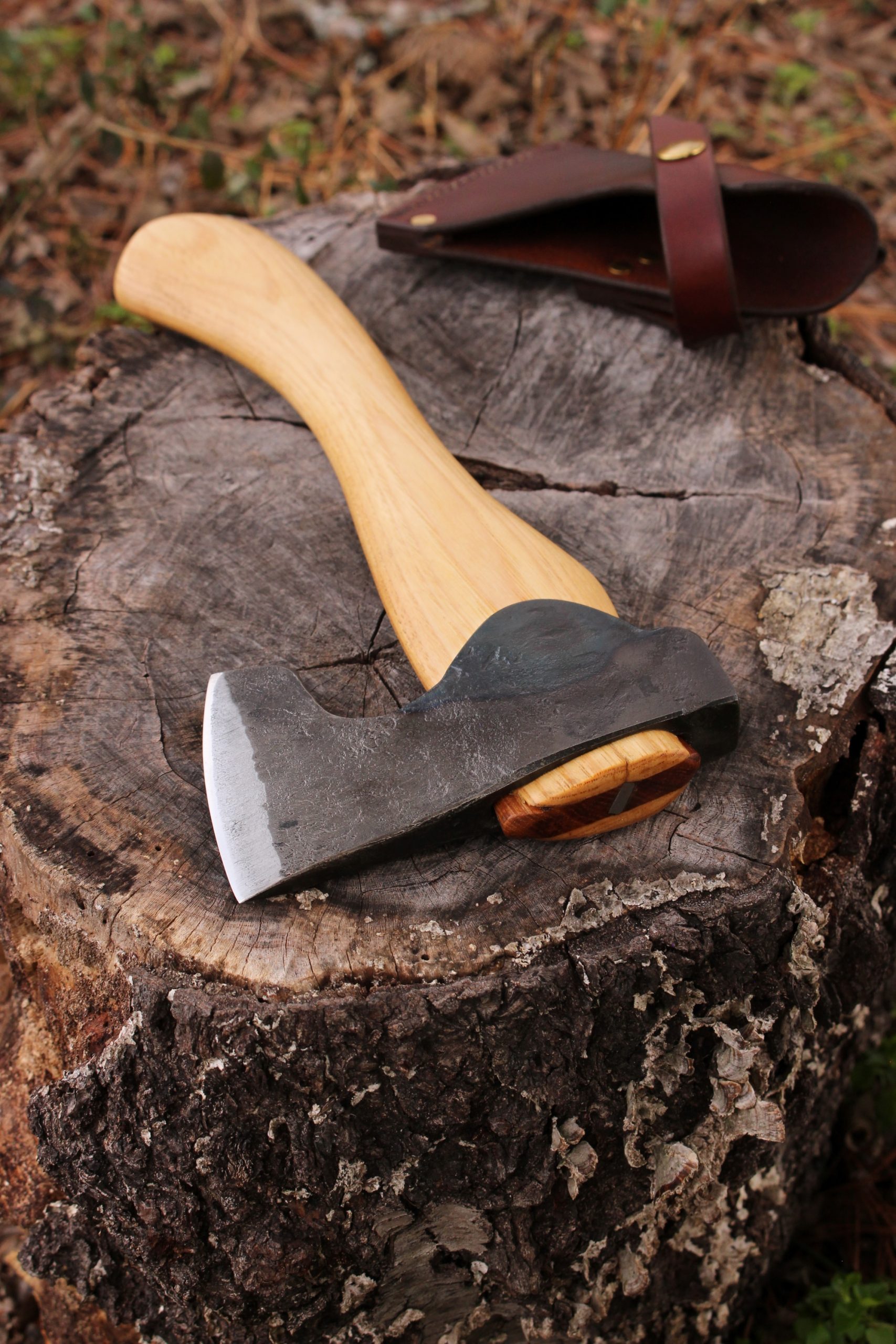 handmade, usa made, usa made axe, hatchet, chopping, wood chopping, outdoor, outdoorsman, survival, backwoodsman, hickory, axe made in america, axes made in the usa, ike bullington, wolf valley forge, valley forge, pack axe, back packing, camping, trail axe, hunting axe, trappers axe, camp axe, bush axe, belt axe, pack axe, leather shoulder rig, chopping axe, leather axe carrier, shoulder sling for axe, carpenter's axe, Wolf Valley Forge, Wolf Valley Forge axe release, Axe Wax, haversack, go bag, man purse, man bag, canvas bag, reenactor, reenacting, Trekker Axe, Axe Life