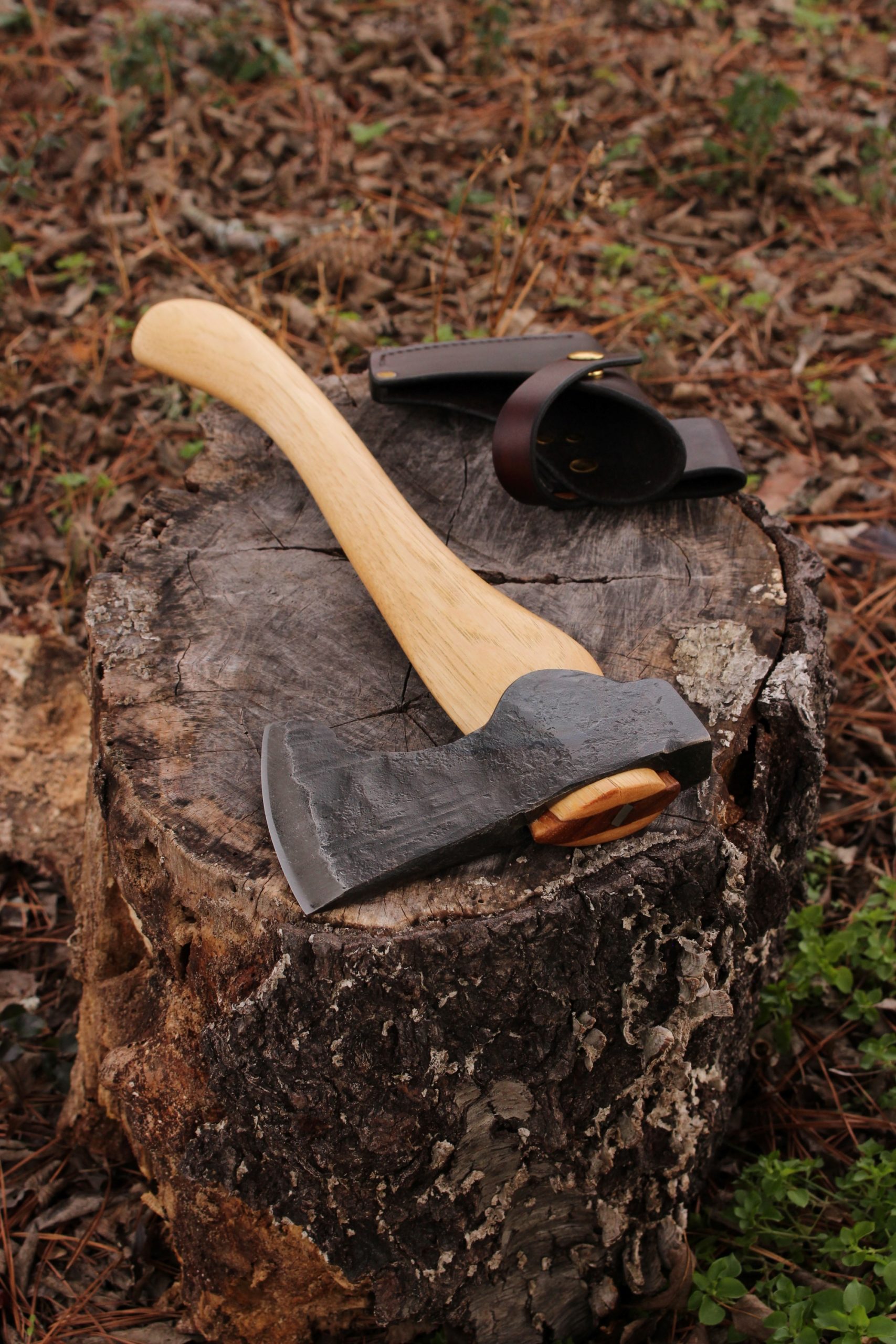 handmade, usa made, usa made axe, hatchet, chopping, wood chopping, outdoor, outdoorsman, survival, backwoodsman, hickory, axe made in america, axes made in the usa, ike bullington, wolf valley forge, valley forge, pack axe, back packing, camping, trail axe, hunting axe, trappers axe, camp axe, bush axe, belt axe, pack axe, leather shoulder rig, chopping axe, leather axe carrier, shoulder sling for axe, carpenter's axe, Wolf Valley Forge, Wolf Valley Forge axe release, Axe Wax, haversack, go bag, man purse, man bag, canvas bag, reenactor, reenacting, Trekker Axe, Axe Life