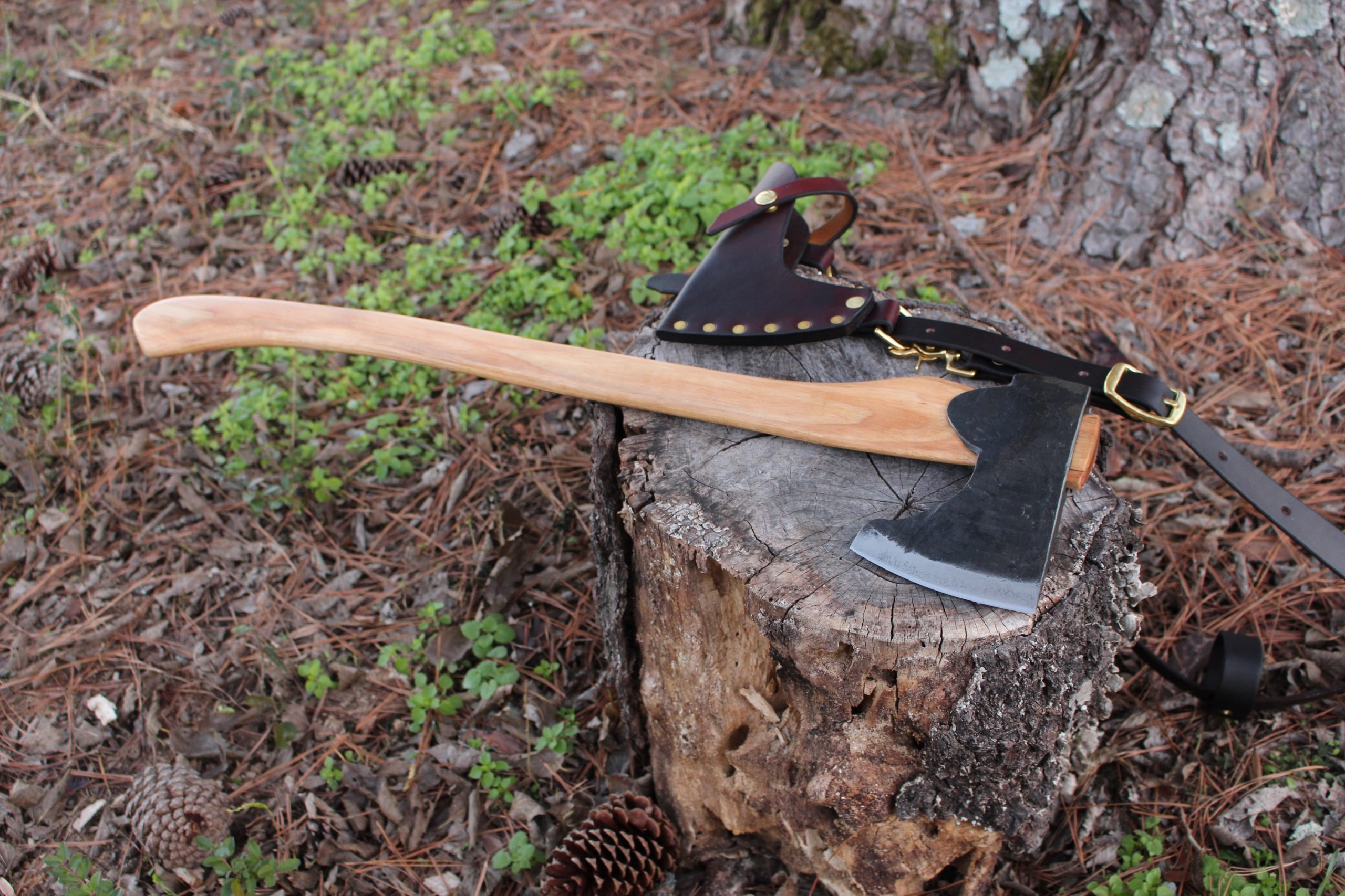 handmade, usa made, usa made axe, hatchet, chopping, wood chopping, outdoor, outdoorsman, survival, backwoodsman, hickory, axe made in america, axes made in the usa, ike bullington, wolf valley forge, valley forge, pack axe, back packing, camping, trail axe, hunting axe, trappers axe, camp axe, bush axe, belt axe, pack axe, leather shoulder rig, chopping axe, leather axe carrier, shoulder sling for axe, carpenter's axe, Wolf Valley Forge, Wolf Valley Forge axe release, Axe Wax, haversack, go back, man purse, man bag, canvas bag, reenactor, reenacting, Trekker Axe, Axe Life