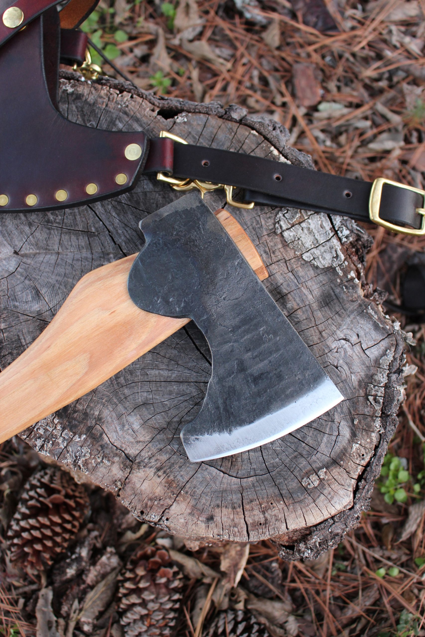 handmade, usa made, usa made axe, hatchet, chopping, wood chopping, outdoor, outdoorsman, survival, backwoodsman, hickory, axe made in america, axes made in the usa, ike bullington, wolf valley forge, valley forge, pack axe, back packing, camping, trail axe, hunting axe, trappers axe, camp axe, bush axe, belt axe, pack axe, leather shoulder rig, chopping axe, leather axe carrier, shoulder sling for axe, carpenter's axe, Wolf Valley Forge, Wolf Valley Forge axe release, Axe Wax, haversack, go back, man purse, man bag, canvas bag, reenactor, reenacting, Trekker Axe, Axe Life