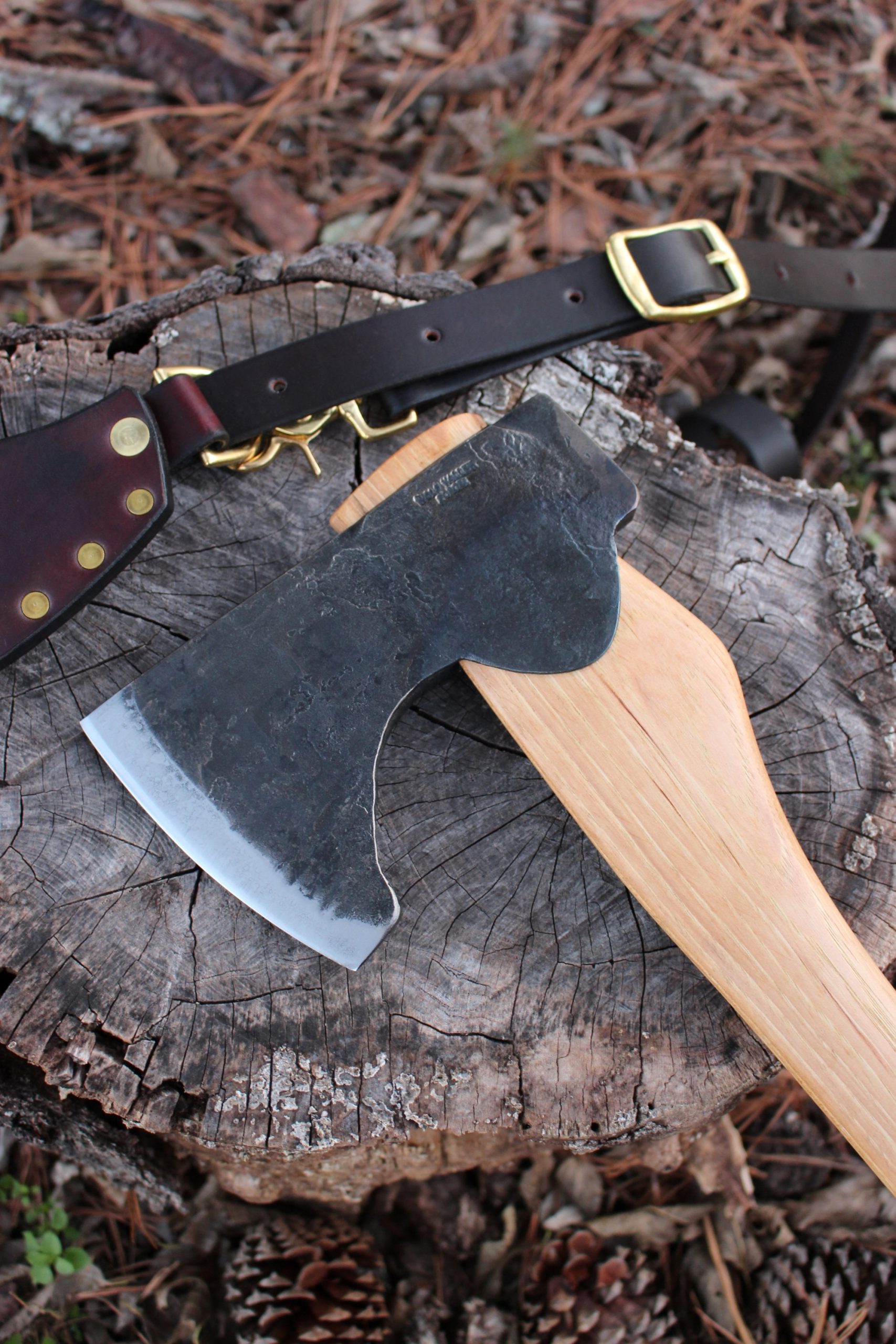 handmade, usa made, usa made axe, hatchet, chopping, wood chopping, outdoor, outdoorsman, survival, backwoodsman, hickory, axe made in america, axes made in the usa, ike bullington, wolf valley forge, valley forge, pack axe, back packing, camping, trail axe, hunting axe, trappers axe, camp axe, bush axe, belt axe, pack axe, leather shoulder rig, chopping axe, leather axe carrier, shoulder sling for axe, carpenter's axe, Wolf Valley Forge, Wolf Valley Forge axe release, Axe Wax, haversack, go back, man purse, man bag, canvas bag, reenactor, reenacting, Trekker Axe, Axe Life