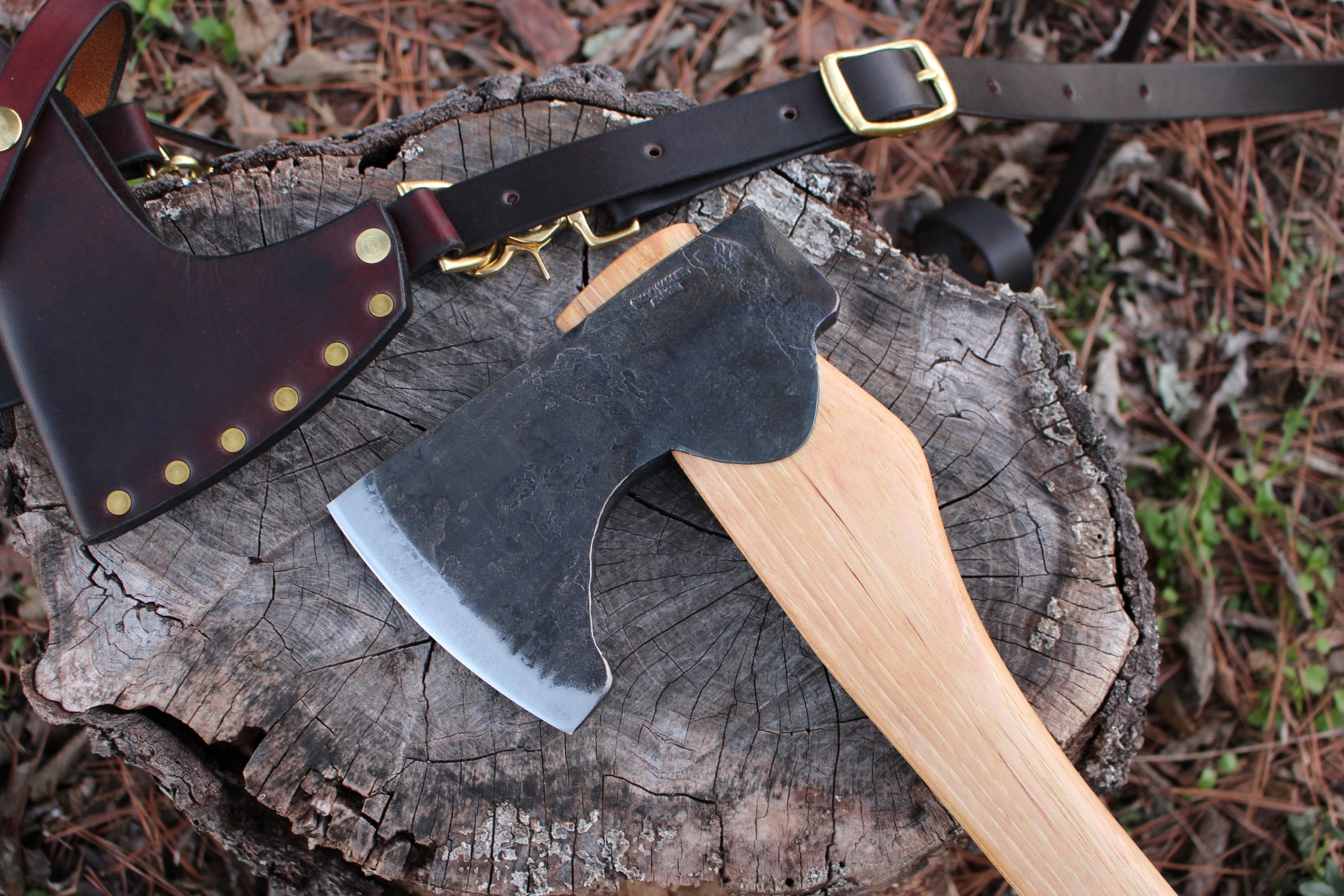 handmade, usa made, usa made axe, hatchet, chopping, wood chopping, outdoor, outdoorsman, survival, backwoodsman, hickory, axe made in america, axes made in the usa, ike bullington, wolf valley forge, valley forge, pack axe, back packing, camping, trail axe, hunting axe, trappers axe, camp axe, bush axe, belt axe, pack axe, leather shoulder rig, chopping axe, leather axe carrier, shoulder sling for axe, carpenter's axe, Wolf Valley Forge, Wolf Valley Forge axe release, Axe Wax, haversack, go back, man purse, man bag, canvas bag, reenactor, reenacting, Trekker Axe, Axe Life