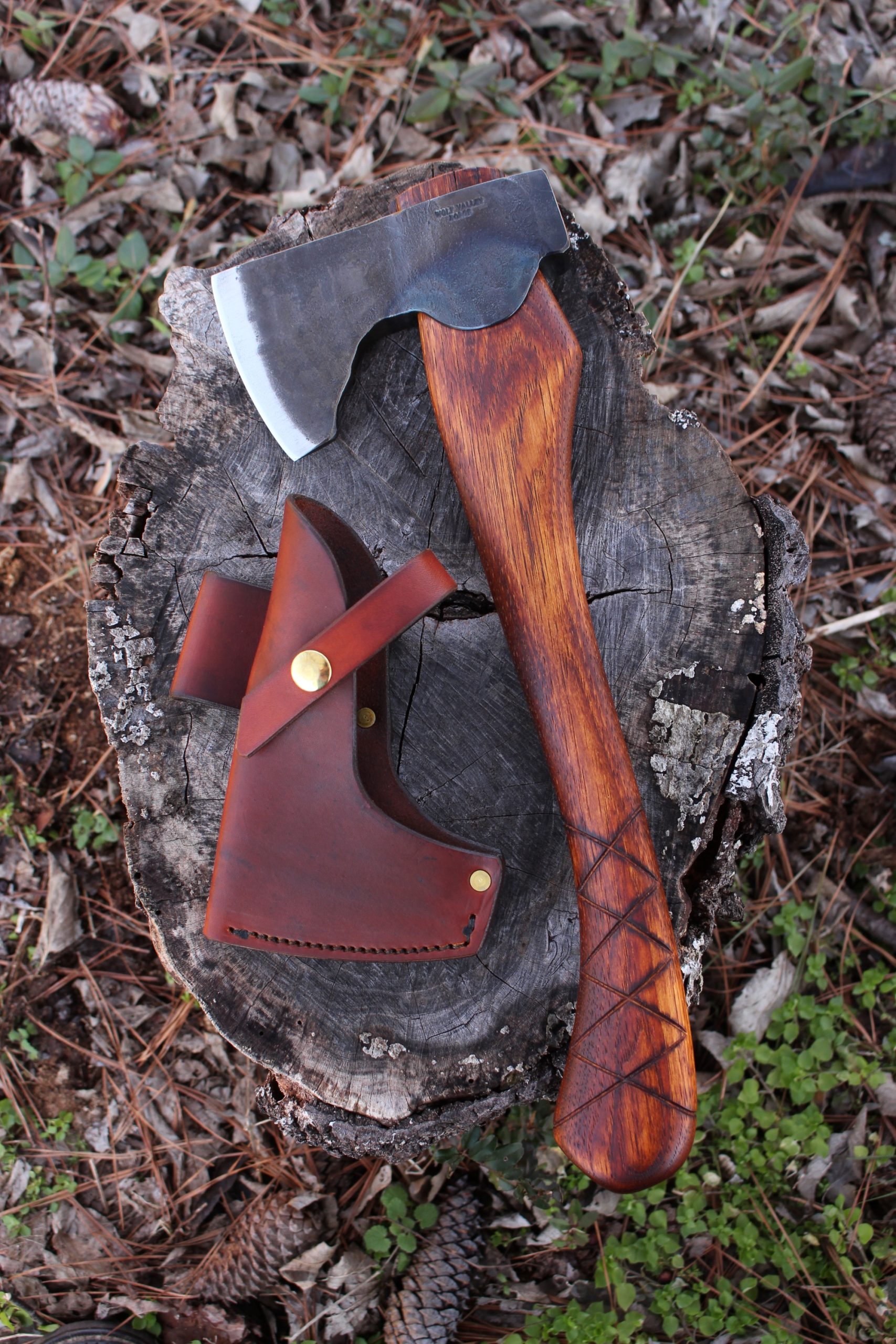 handmade, usa made, usa made axe, hatchet, chopping, wood chopping, outdoor, outdoorsman, survival, backwoodsman, hickory, axe made in america, axes made in the usa, ike bullington, wolf valley forge, valley forge, pack axe, back packing, camping, trail axe, hunting axe, trappers axe, camp axe, bush axe, belt axe, pack axe, leather shoulder rig, chopping axe, leather axe carrier, shoulder sling for axe, carpenter's axe, Wolf Valley Forge, Wolf Valley Forge axe release, Axe Wax, haversack, go back, man purse, man bag, canvas bag, reenactor, reenacting, Trekker Axe, Axe Life