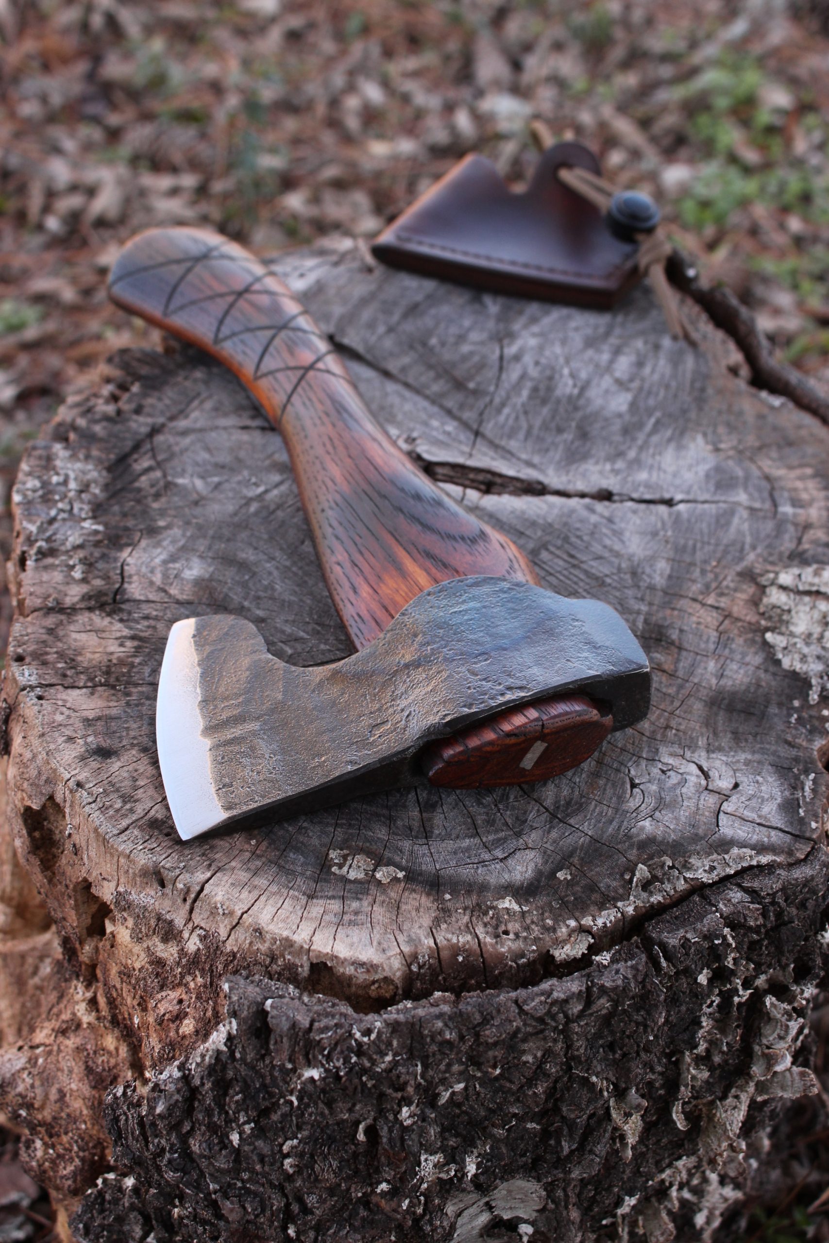 handmade, usa made, usa made axe, hatchet, chopping, wood chopping, outdoor, outdoorsman, survival, backwoodsman, hickory, axe made in america, axes made in the usa, ike bullington, wolf valley forge, valley forge, pack axe, back packing, camping, trail axe, hunting axe, trappers axe, camp axe, bush axe, belt axe, pack axe, leather shoulder rig, chopping axe, leather axe carrier, shoulder sling for axe, carpenter's axe, Wolf Valley Forge, Wolf Valley Forge axe release, Axe Wax, haversack, go back, man purse, man bag, canvas bag, reenactor, reenacting, Trekker Axe, Axe Life