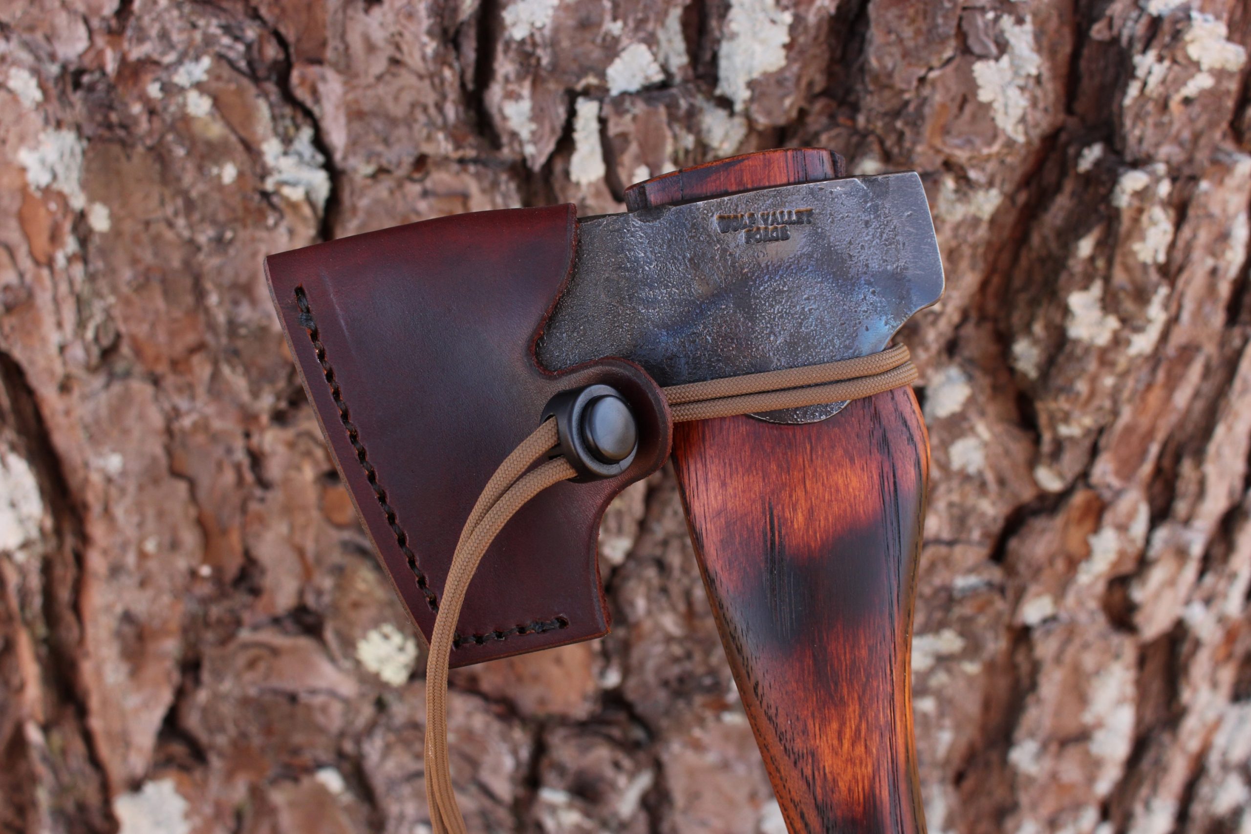 handmade, usa made, usa made axe, hatchet, chopping, wood chopping, outdoor, outdoorsman, survival, backwoodsman, hickory, axe made in america, axes made in the usa, ike bullington, wolf valley forge, valley forge, pack axe, back packing, camping, trail axe, hunting axe, trappers axe, camp axe, bush axe, belt axe, pack axe, leather shoulder rig, chopping axe, leather axe carrier, shoulder sling for axe, carpenter's axe, Wolf Valley Forge, Wolf Valley Forge axe release, Axe Wax, haversack, go back, man purse, man bag, canvas bag, reenactor, reenacting, Trekker Axe, Axe Life