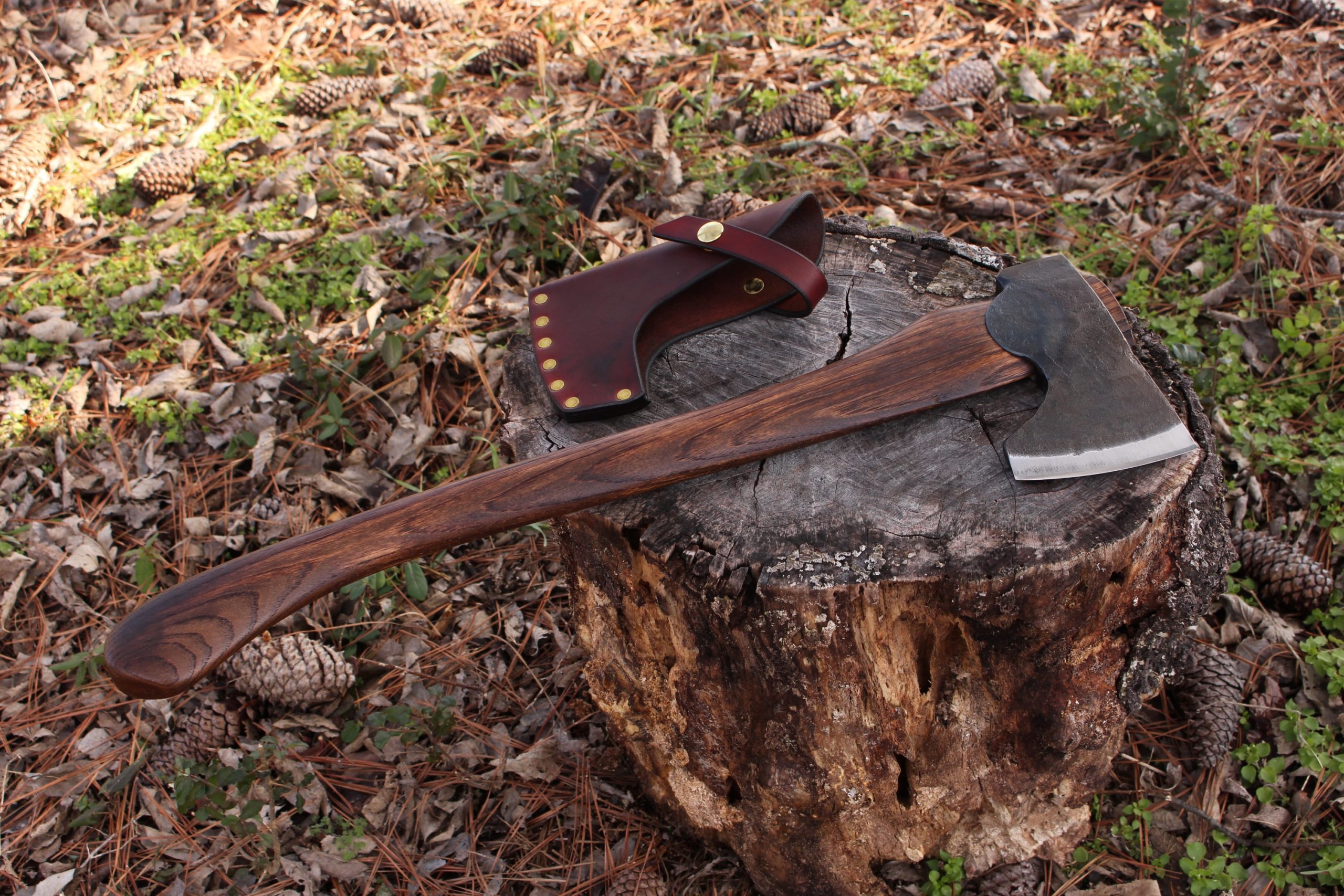 handmade, usa made, usa made axe, hatchet, chopping, wood chopping, outdoor, outdoorsman, survival, backwoodsman, hickory, axe made in america, axes made in the usa, ike bullington, wolf valley forge, valley forge, pack axe, back packing, camping, trail axe, hunting axe, trappers axe, camp axe, bush axe, belt axe, pack axe, leather shoulder rig, chopping axe, leather axe carrier, shoulder sling for axe, carpenter's axe, Wolf Valley Forge, Wolf Valley Forge axe release, Axe Wax, haversack, go back, man purse, man bag, canvas bag, reenactor, reenacting, Trekker Axe, Axe Life