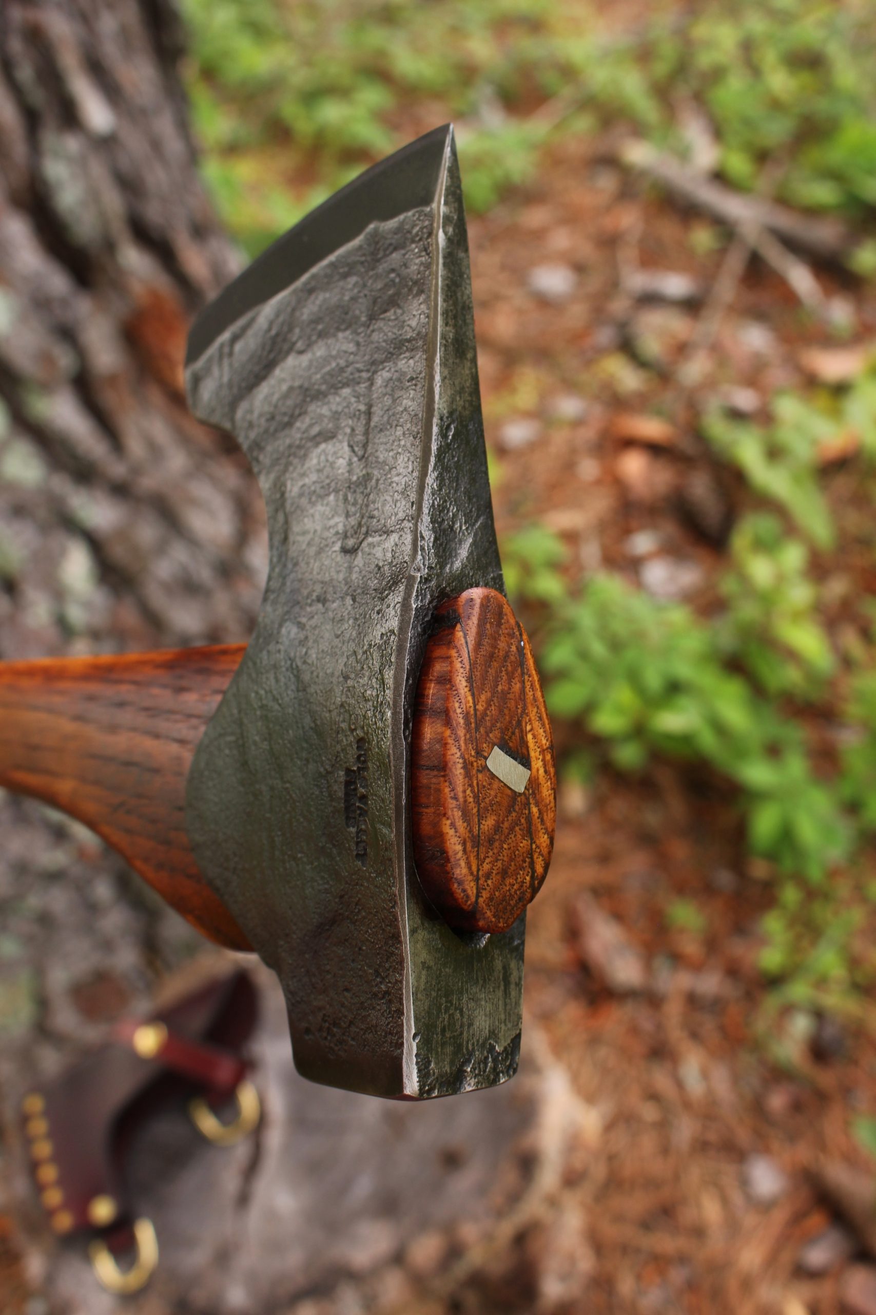 handmade, usa made, usa made axe, hatchet, chopping, wood chopping, outdoor, outdoorsman, survival, backwoodsman, hickory, axe made in america, axes made in the usa, ike bullington, wolf valley forge, valley forge, pack axe, back packing, camping, trail axe, hunting axe, trappers axe, camp axe, bush axe, belt axe, pack axe, leather shoulder rig, chopping axe, leather axe carrier, shoulder sling for axe, carpenter's axe, Wolf Valley Forge, Wolf Valley Forge axe release, Axe Wax, haversack, go back, man purse, man bag, canvas bag, reenactor, reenacting