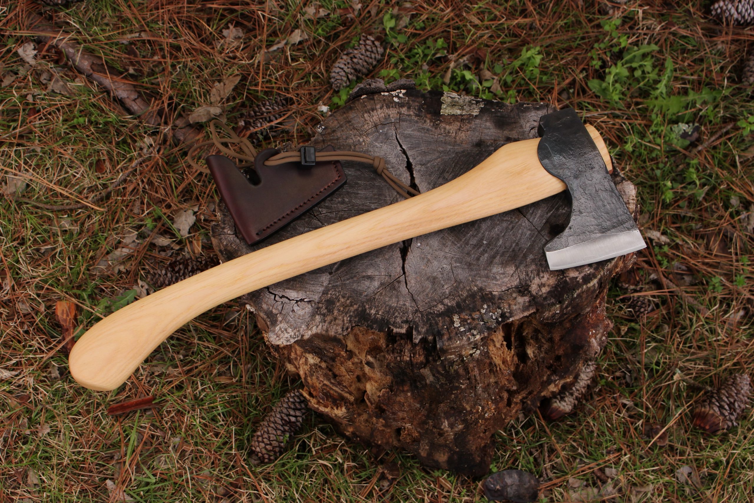 handmade, usa made, usa made axe, hatchet, chopping, wood chopping, outdoor, outdoorsman, survival, backwoodsman, hickory, axe made in america, axes made in the usa, ike bullington, wolf valley forge, valley forge, pack axe, back packing, camping, trail axe, hunting axe, trappers axe, camp axe, bush axe, belt axe, pack axe, leather shoulder rig, chopping axe, leather axe carrier, shoulder sling for axe, carpenter's axe, Wolf Valley Forge, Wolf Valley Forge axe release, Axe Wax, haversack, go back, man purse, man bag, canvas bag, reenactor, reenacting