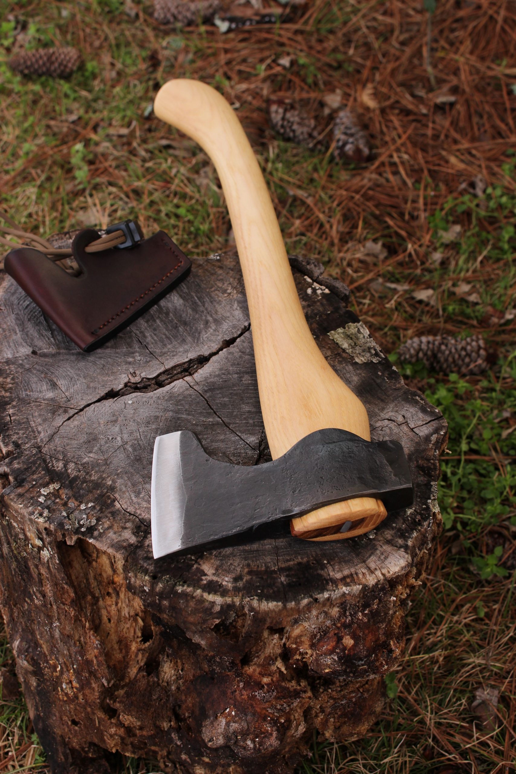 handmade, usa made, usa made axe, hatchet, chopping, wood chopping, outdoor, outdoorsman, survival, backwoodsman, hickory, axe made in america, axes made in the usa, ike bullington, wolf valley forge, valley forge, pack axe, back packing, camping, trail axe, hunting axe, trappers axe, camp axe, bush axe, belt axe, pack axe, leather shoulder rig, chopping axe, leather axe carrier, shoulder sling for axe, carpenter's axe, Wolf Valley Forge, Wolf Valley Forge axe release, Axe Wax, haversack, go back, man purse, man bag, canvas bag, reenactor, reenacting