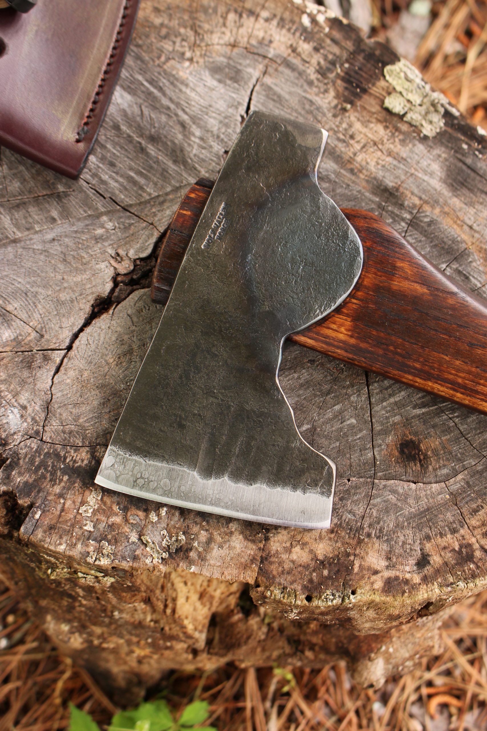 handmade, usa made, usa made axe, hatchet, chopping, wood chopping, outdoor, outdoorsman, survival, backwoodsman, hickory, axe made in america, axes made in the usa, ike bullington, wolf valley forge, valley forge, pack axe, back packing, camping, trail axe, hunting axe, trappers axe, camp axe, bush axe, belt axe, pack axe, leather shoulder rig, chopping axe, leather axe carrier, shoulder sling for axe, carpenter's axe, Wolf Valley Forge, Wolf Valley Forge axe release, Axe Wax, haversack, go back, man purse, man bag, canvas bag, reenactor, reenacting