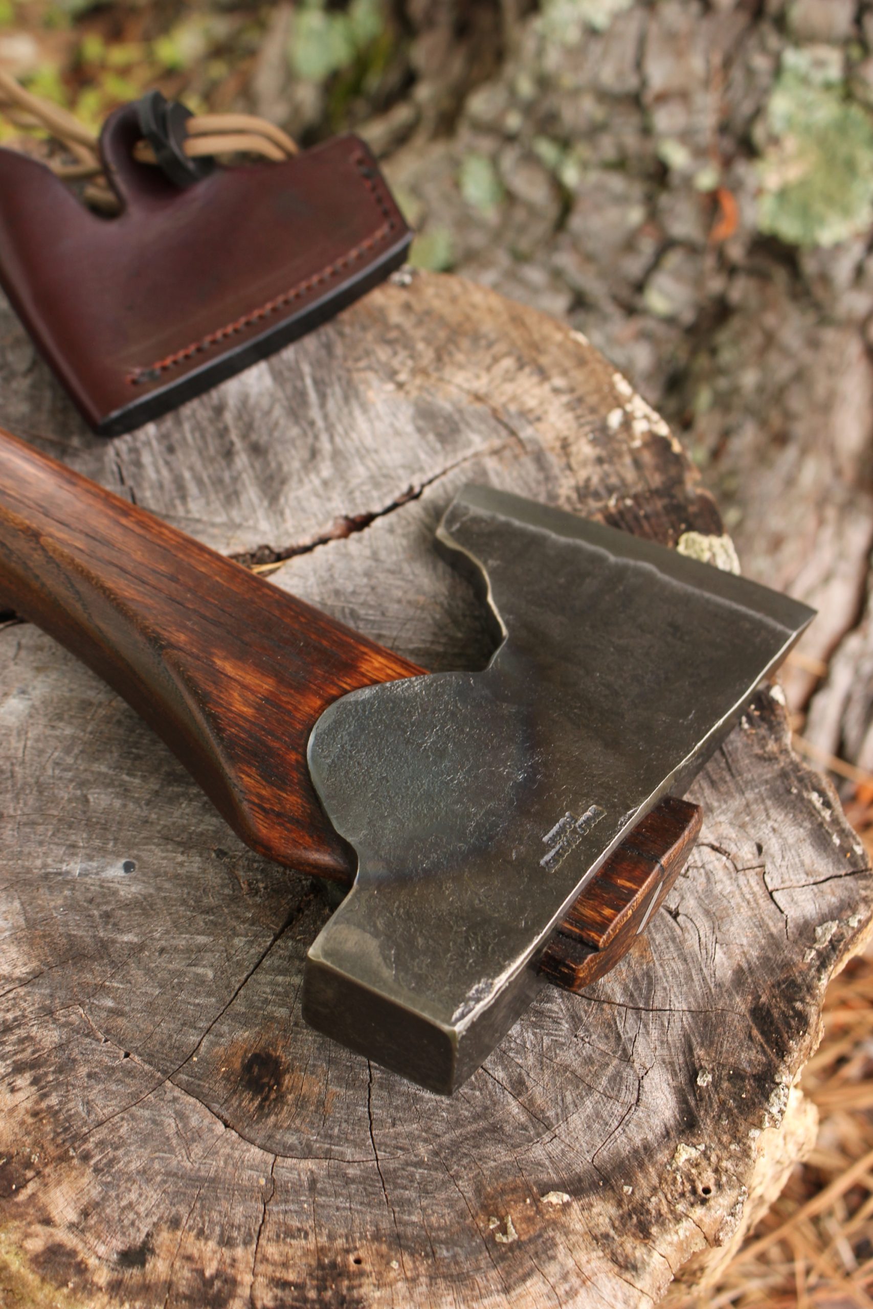 handmade, usa made, usa made axe, hatchet, chopping, wood chopping, outdoor, outdoorsman, survival, backwoodsman, hickory, axe made in america, axes made in the usa, ike bullington, wolf valley forge, valley forge, pack axe, back packing, camping, trail axe, hunting axe, trappers axe, camp axe, bush axe, belt axe, pack axe, leather shoulder rig, chopping axe, leather axe carrier, shoulder sling for axe, carpenter's axe, Wolf Valley Forge, Wolf Valley Forge axe release, Axe Wax, haversack, go back, man purse, man bag, canvas bag, reenactor, reenacting