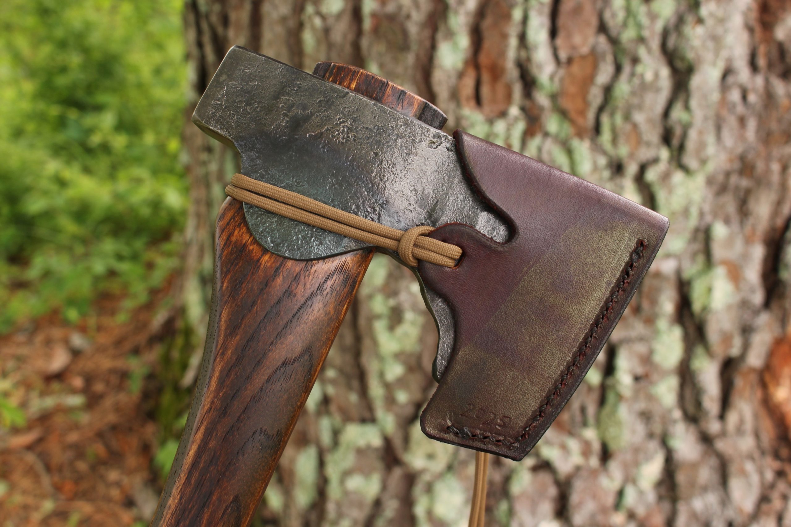 handmade, usa made, usa made axe, hatchet, chopping, wood chopping, outdoor, outdoorsman, survival, backwoodsman, hickory, axe made in america, axes made in the usa, ike bullington, wolf valley forge, valley forge, pack axe, back packing, camping, trail axe, hunting axe, trappers axe, camp axe, bush axe, belt axe, pack axe, leather shoulder rig, chopping axe, leather axe carrier, shoulder sling for axe, carpenter's axe, Wolf Valley Forge, Wolf Valley Forge axe release, Axe Wax, haversack, go back, man purse, man bag, canvas bag, reenactor, reenacting