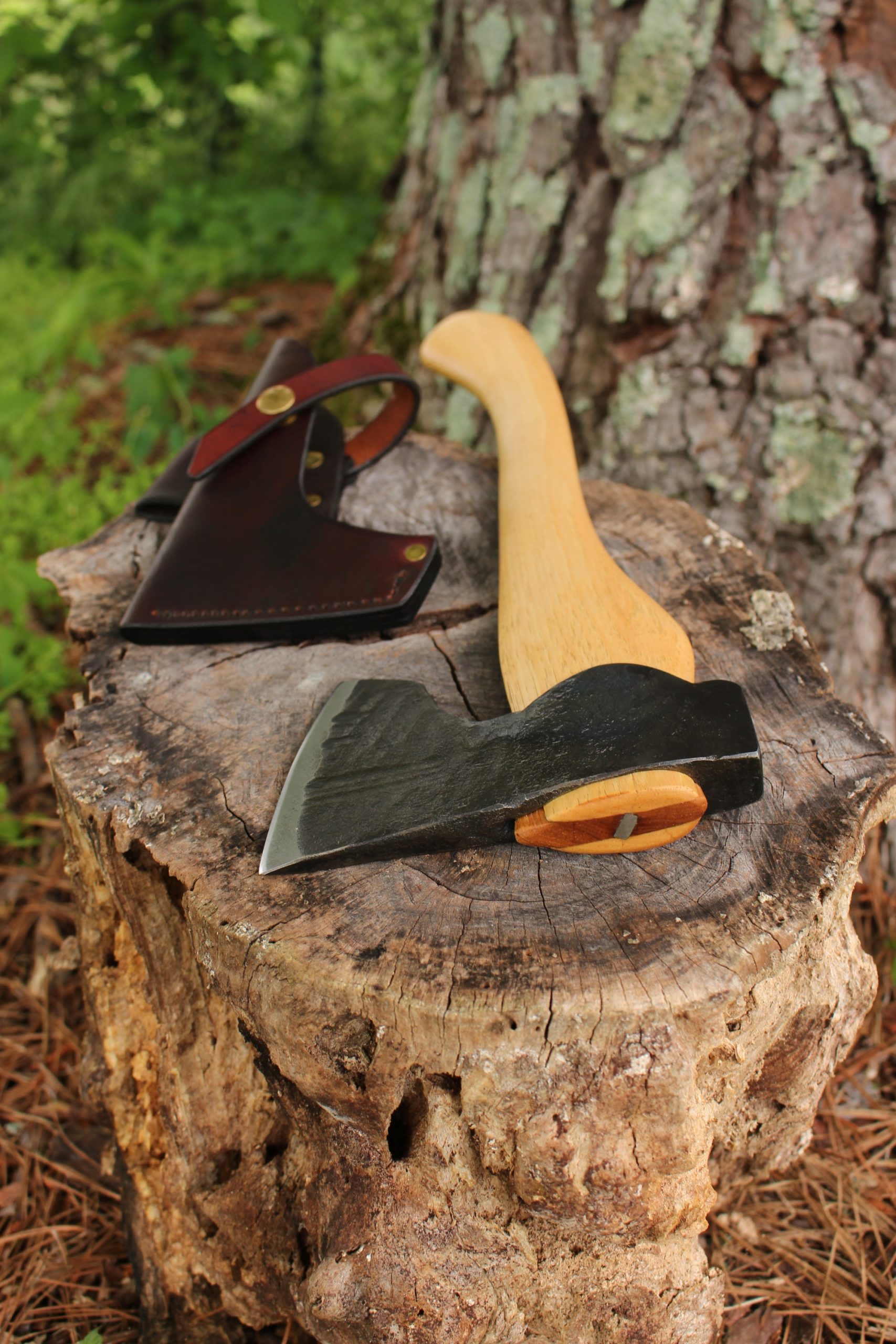 handmade, usa made, usa made axe, hatchet, chopping, wood chopping, outdoor, outdoorsman, survival, backwoodsman, hickory, axe made in america, axes made in the usa, ike bullington, wolf valley forge, valley forge, pack axe, back packing, camping, trail axe, hunting axe, trappers axe, camp axe, bush axe, belt axe, pack axe, leather shoulder rig, chopping axe, leather axe carrier, shoulder sling for axe, carpenter's axe, Wolf Valley Forge, Wolf Valley Forge axe release, Axe Wax, haversack, go back, man purse, man bag, canvas bag, reenactor, reenacting