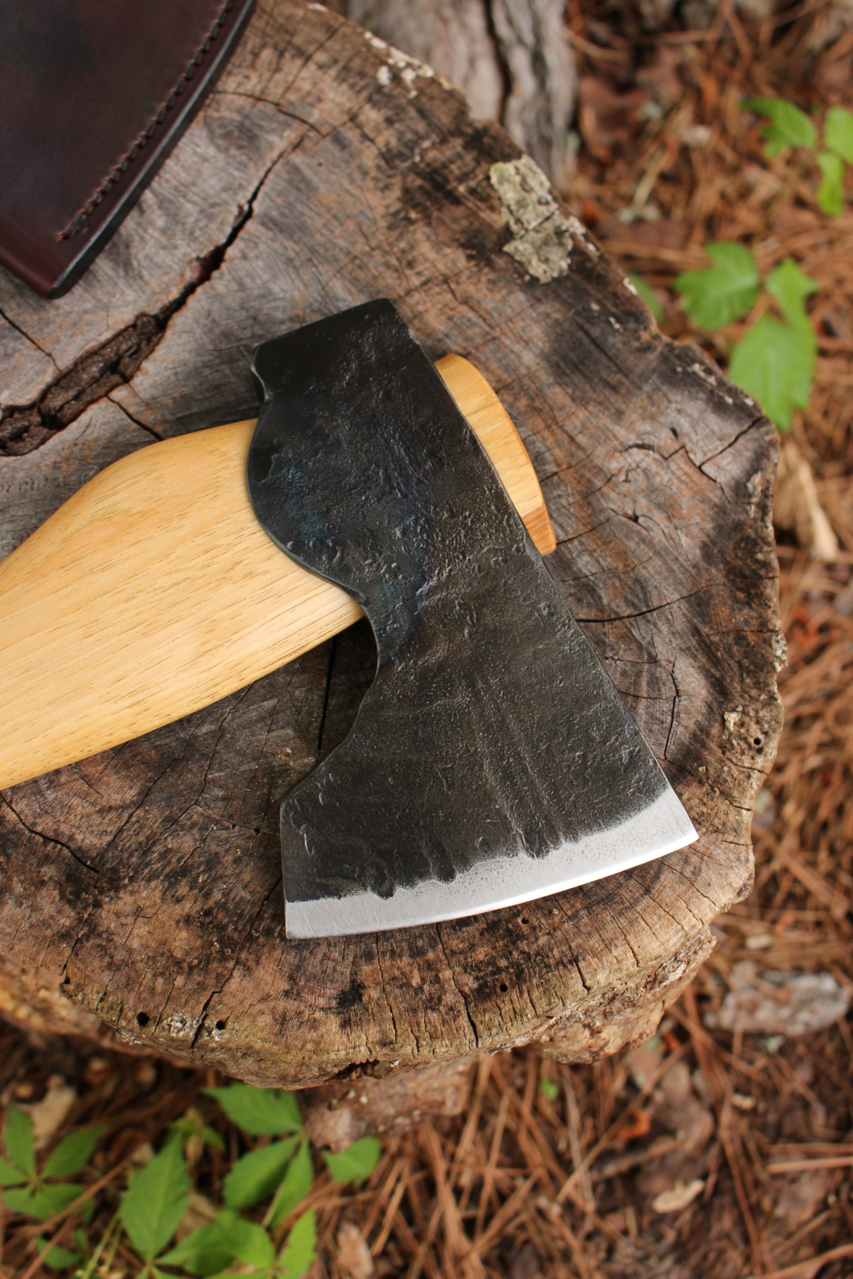 handmade, usa made, usa made axe, hatchet, chopping, wood chopping, outdoor, outdoorsman, survival, backwoodsman, hickory, axe made in america, axes made in the usa, ike bullington, wolf valley forge, valley forge, pack axe, back packing, camping, trail axe, hunting axe, trappers axe, camp axe, bush axe, belt axe, pack axe, leather shoulder rig, chopping axe, leather axe carrier, shoulder sling for axe, carpenter's axe, Wolf Valley Forge, Wolf Valley Forge axe release, Axe Wax, haversack, go back, man purse, man bag, canvas bag, reenactor, reenacting