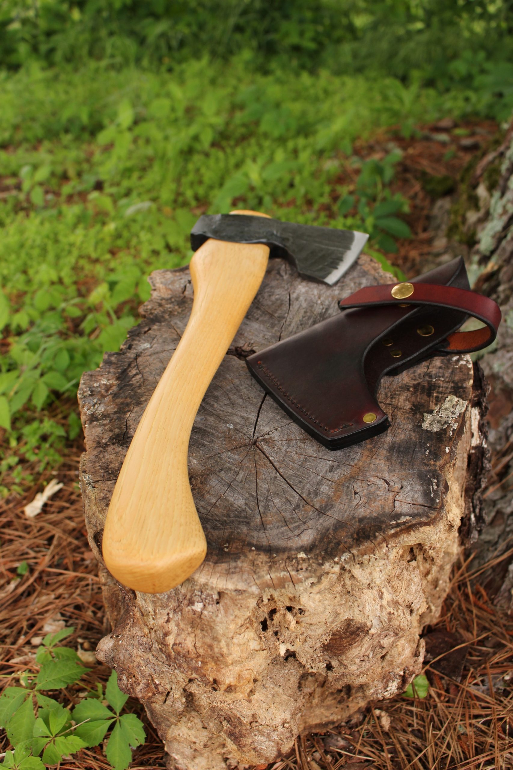 handmade, usa made, usa made axe, hatchet, chopping, wood chopping, outdoor, outdoorsman, survival, backwoodsman, hickory, axe made in america, axes made in the usa, ike bullington, wolf valley forge, valley forge, pack axe, back packing, camping, trail axe, hunting axe, trappers axe, camp axe, bush axe, belt axe, pack axe, leather shoulder rig, chopping axe, leather axe carrier, shoulder sling for axe, carpenter's axe, Wolf Valley Forge, Wolf Valley Forge axe release, Axe Wax, haversack, go back, man purse, man bag, canvas bag, reenactor, reenacting