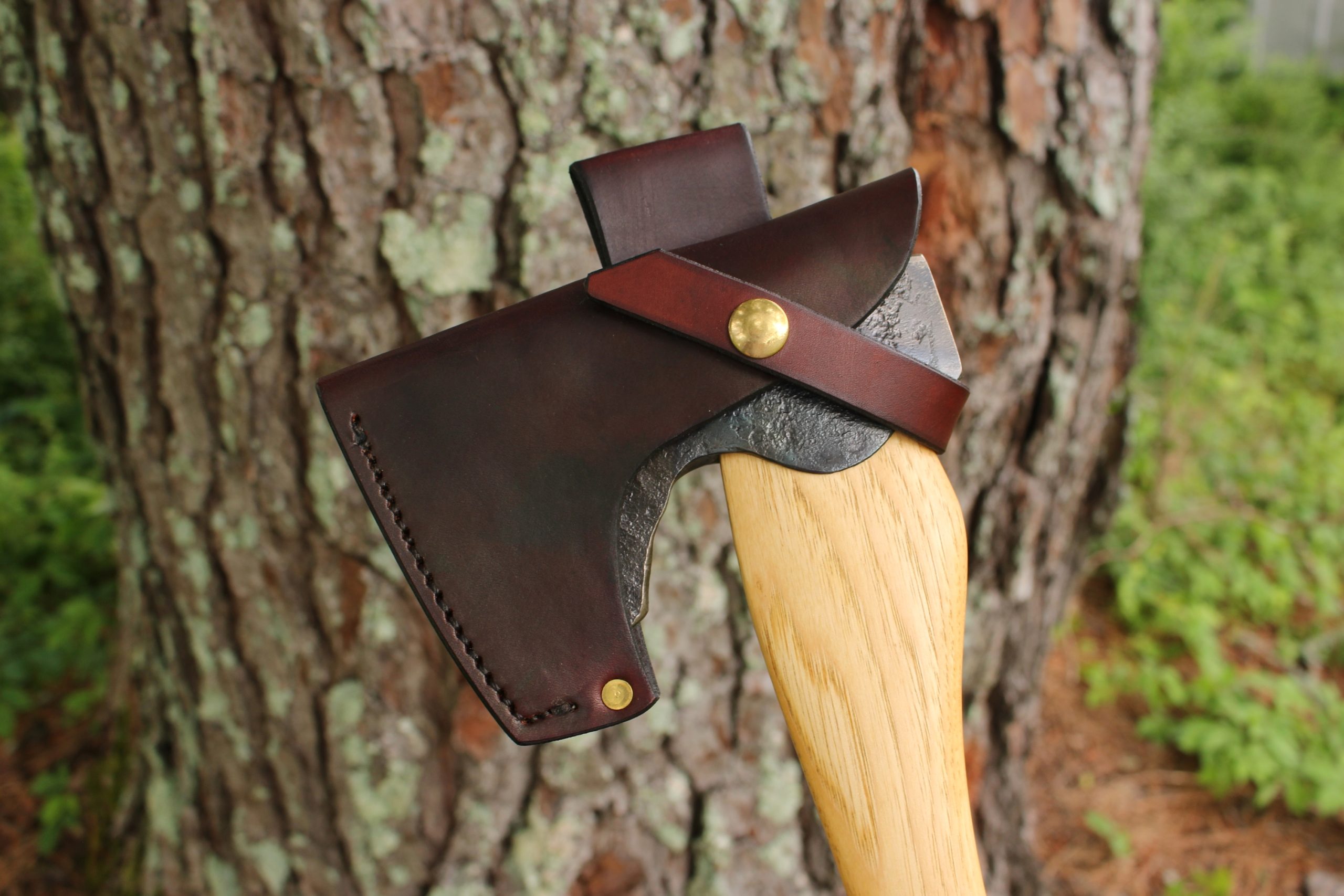 handmade, usa made, usa made axe, hatchet, chopping, wood chopping, outdoor, outdoorsman, survival, backwoodsman, hickory, axe made in america, axes made in the usa, ike bullington, wolf valley forge, valley forge, pack axe, back packing, camping, trail axe, hunting axe, trappers axe, camp axe, bush axe, belt axe, pack axe, leather shoulder rig, chopping axe, leather axe carrier, shoulder sling for axe, carpenter's axe, Wolf Valley Forge, Wolf Valley Forge axe release, Axe Wax, haversack, go back, man purse, man bag, canvas bag, reenactor, reenacting