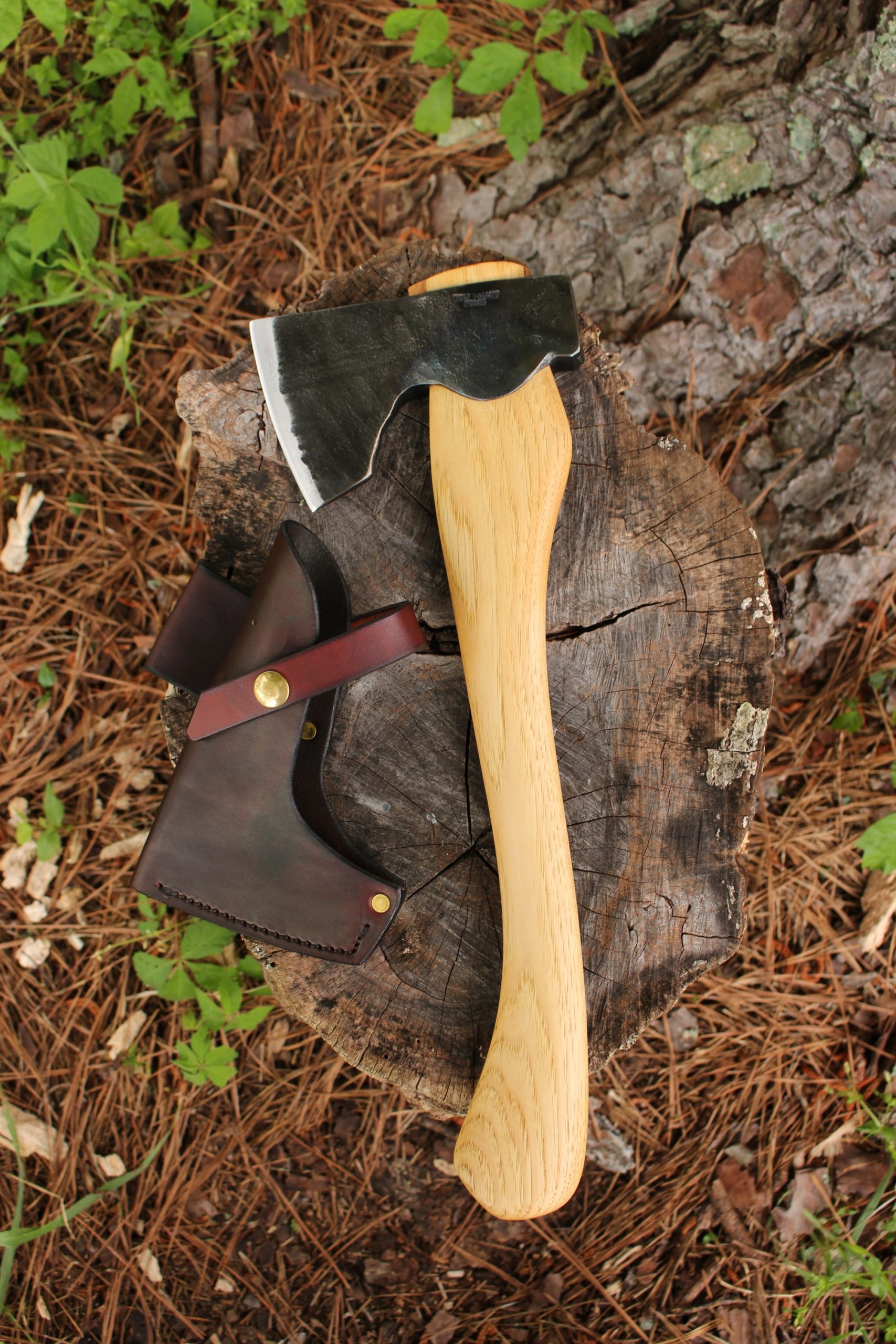 handmade, usa made, usa made axe, hatchet, chopping, wood chopping, outdoor, outdoorsman, survival, backwoodsman, hickory, axe made in america, axes made in the usa, ike bullington, wolf valley forge, valley forge, pack axe, back packing, camping, trail axe, hunting axe, trappers axe, camp axe, bush axe, belt axe, pack axe, leather shoulder rig, chopping axe, leather axe carrier, shoulder sling for axe, carpenter's axe, Wolf Valley Forge, Wolf Valley Forge axe release, Axe Wax, haversack, go back, man purse, man bag, canvas bag, reenactor, reenacting