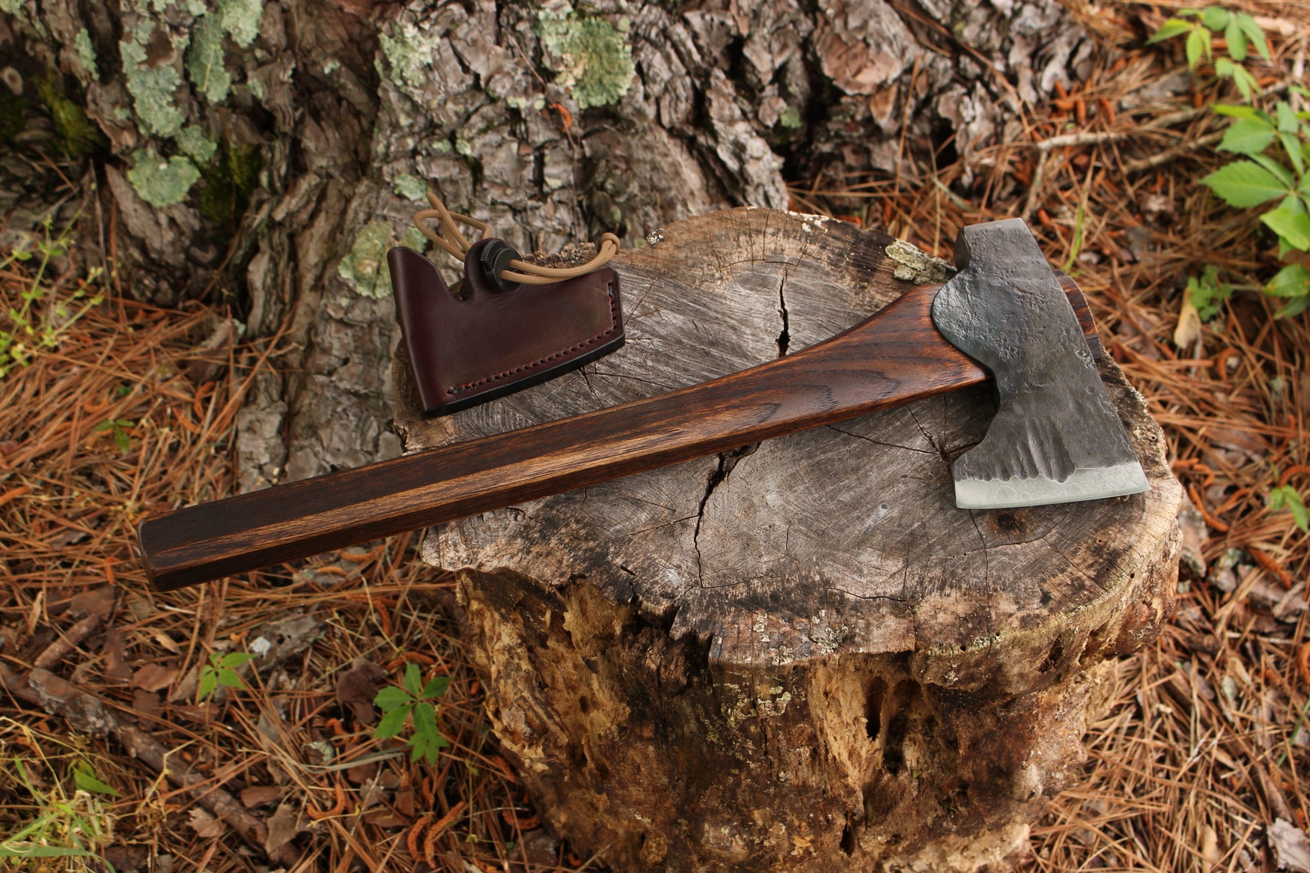 handmade, usa made, usa made axe, hatchet, chopping, wood chopping, outdoor, outdoorsman, survival, backwoodsman, hickory, axe made in america, axes made in the usa, ike bullington, wolf valley forge, valley forge, pack axe, back packing, camping, trail axe, hunting axe, trappers axe, camp axe, bush axe, belt axe, pack axe, leather shoulder rig, chopping axe, leather axe carrier, shoulder sling for axe, carpenter's axe, Wolf Valley Forge, Wolf Valley Forge axe release, Axe Wax, haversack, go back, man purse, man bag, canvas bag, reenactor, reenacting