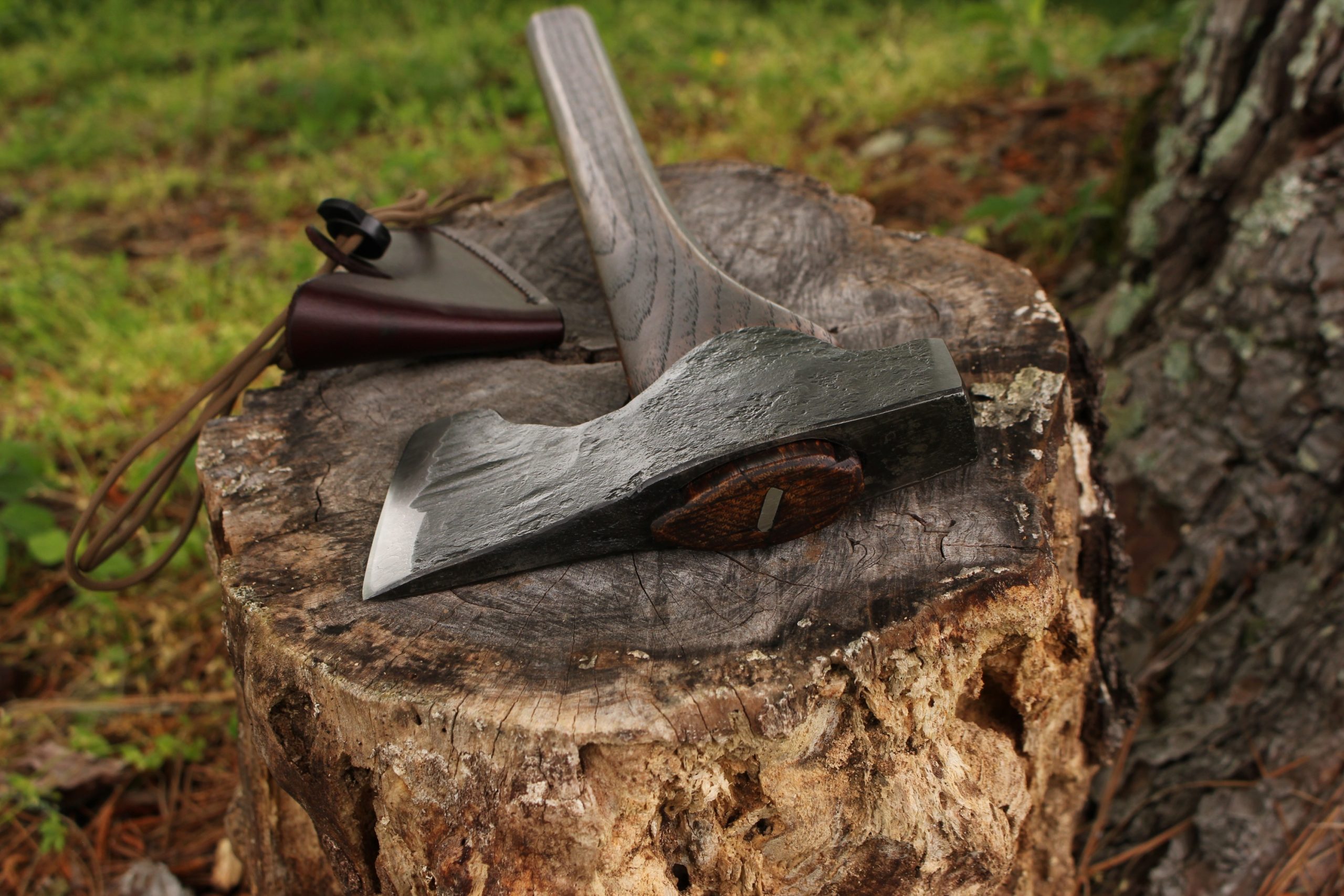 handmade, usa made, usa made axe, hatchet, chopping, wood chopping, outdoor, outdoorsman, survival, backwoodsman, hickory, axe made in america, axes made in the usa, ike bullington, wolf valley forge, valley forge, pack axe, back packing, camping, trail axe, hunting axe, trappers axe, camp axe, bush axe, belt axe, pack axe, leather shoulder rig, chopping axe, leather axe carrier, shoulder sling for axe, carpenter's axe, Wolf Valley Forge, Wolf Valley Forge axe release, Axe Wax, haversack, go back, man purse, man bag, canvas bag, reenactor, reenacting
