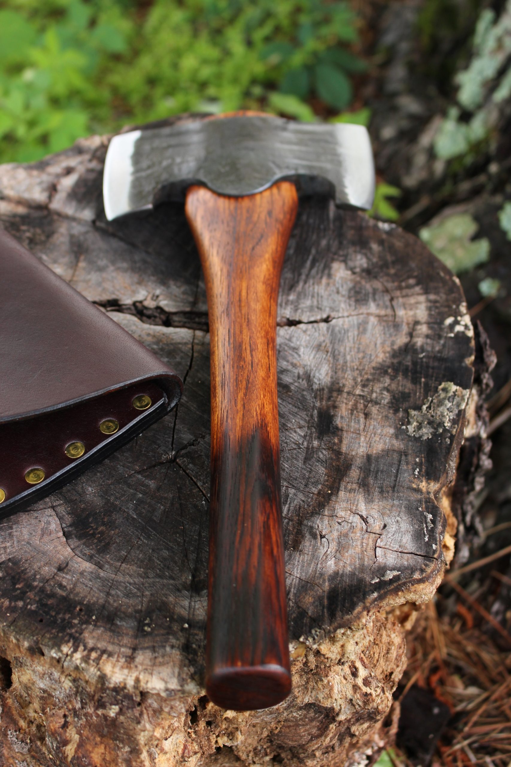 handmade, usa made, usa made axe, hatchet, chopping, wood chopping, outdoor, outdoorsman, survival, backwoodsman, hickory, axe made in america, axes made in the usa, ike bullington, wolf valley forge, valley forge, pack axe, back packing, camping, trail axe, hunting axe, trappers axe, camp axe, bush axe, belt axe, pack axe, leather shoulder rig, chopping axe, leather axe carrier, shoulder sling for axe, carpenter's axe, Wolf Valley Forge, Wolf Valley Forge axe release, Axe Wax, haversack, go back, man purse, man bag, canvas bag, reenactor, reenacting