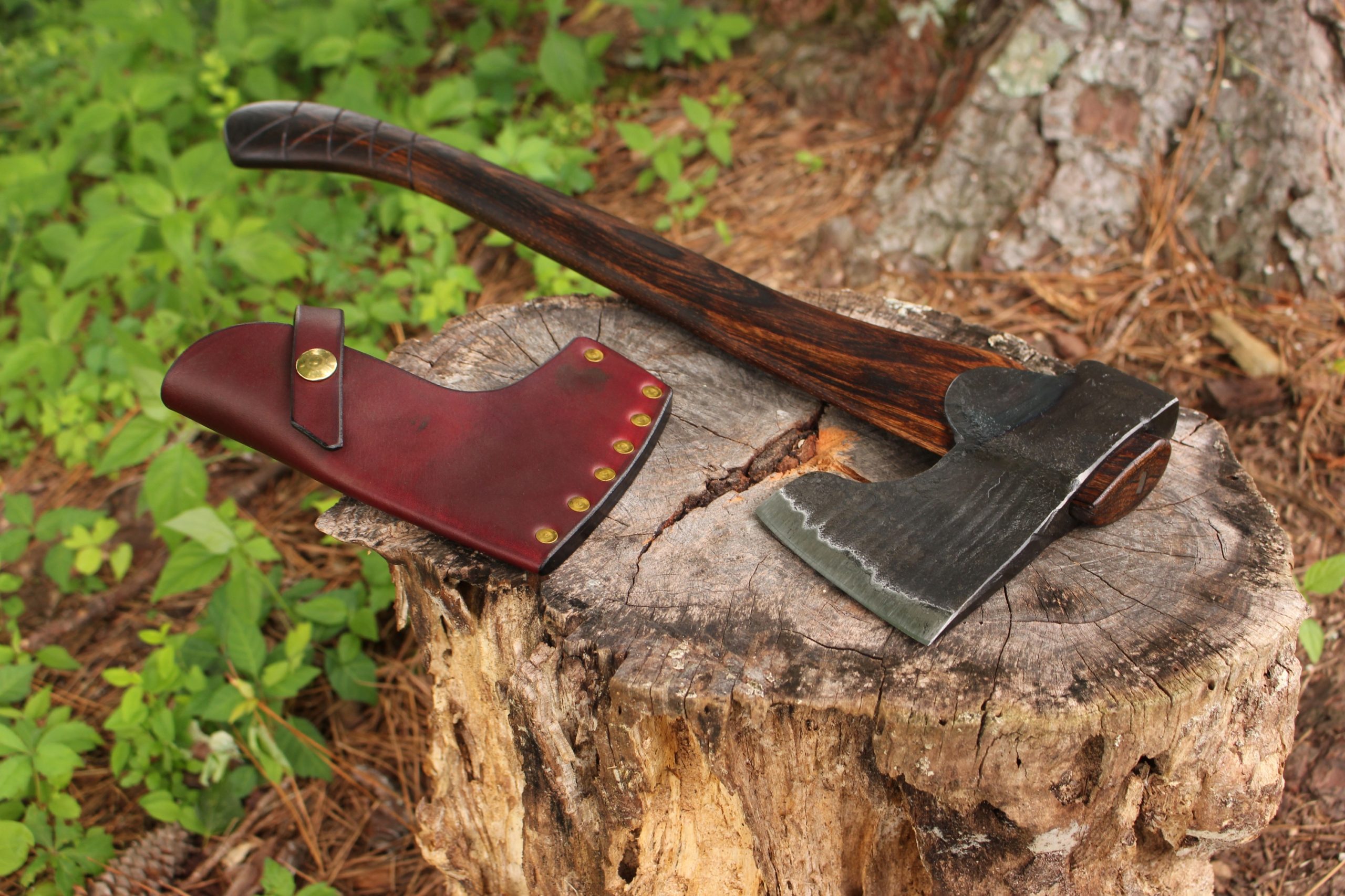 handmade, usa made, usa made axe, hatchet, chopping, wood chopping, outdoor, outdoorsman, survival, backwoodsman, hickory, axe made in america, axes made in the usa, ike bullington, wolf valley forge, valley forge, pack axe, back packing, camping, trail axe, hunting axe, trappers axe, camp axe, bush axe, belt axe, pack axe, leather shoulder rig, chopping axe, leather axe carrier, shoulder sling for axe, carpenter's axe, Wolf Valley Forge, Wolf Valley Forge axe release, Axe Wax, haversack, go back, man purse, man bag, canvas bag, reenactor, reenacting