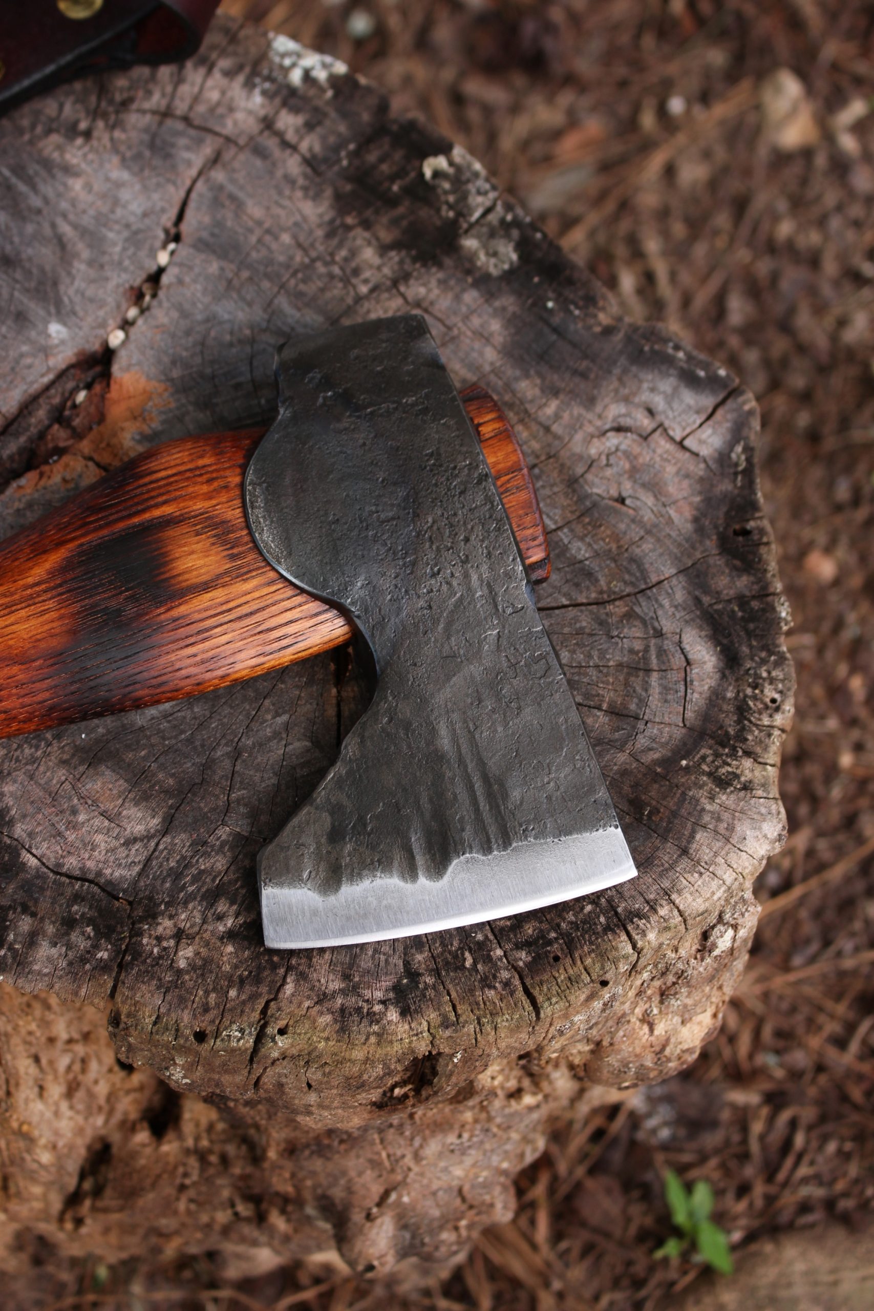 handmade, usa made, usa made axe, hatchet, chopping, wood chopping, outdoor, outdoorsman, survival, backwoodsman, hickory, axe made in america, axes made in the usa, ike bullington, wolf valley forge, valley forge, pack axe, back packing, camping, trail axe, hunting axe, trappers axe, camp axe, bush axe, belt axe, pack axe, leather shoulder rig, chopping axe, leather axe carrier, shoulder sling for axe, carpenter's axe, Wolf Valley Forge, Wolf Valley Forge axe release, Axe Wax, haversack, go back, man purse, man bag, canvas bag, reenactor, reenacting