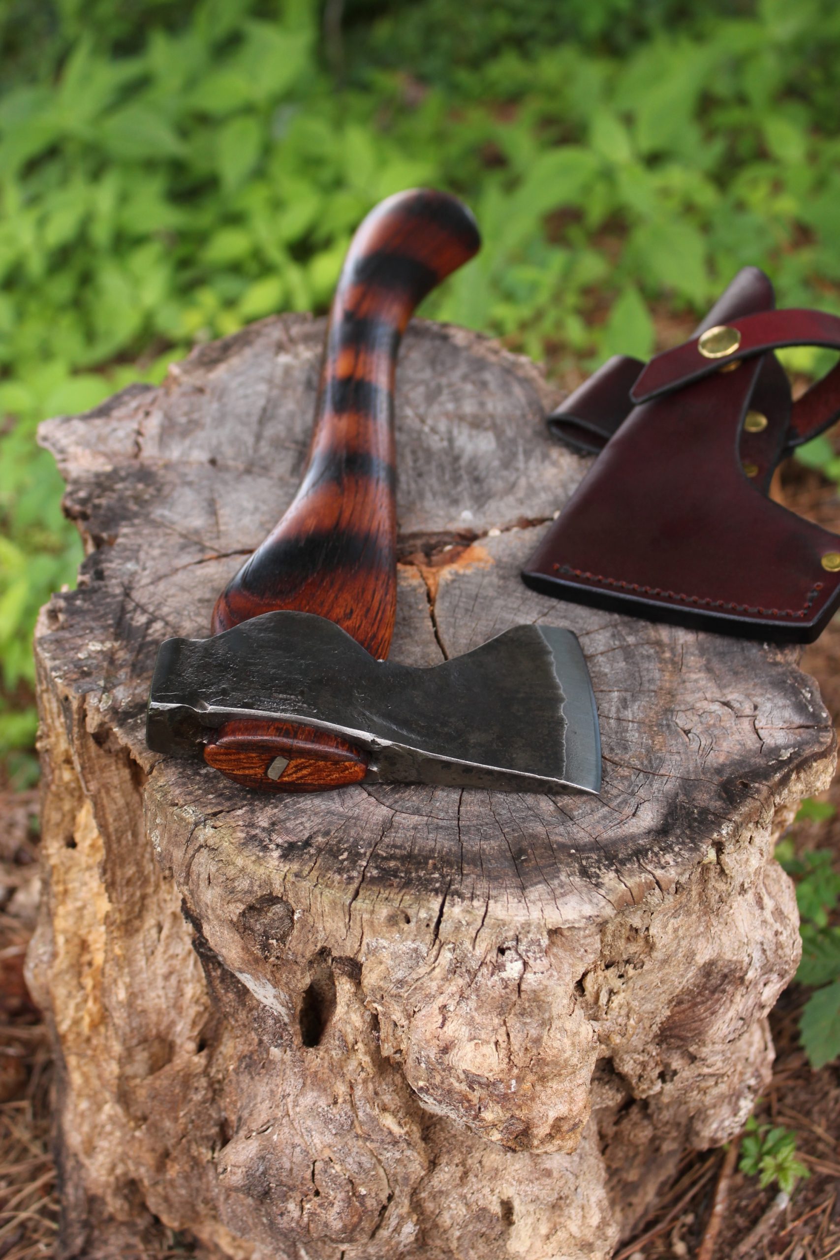 handmade, usa made, usa made axe, hatchet, chopping, wood chopping, outdoor, outdoorsman, survival, backwoodsman, hickory, axe made in america, axes made in the usa, ike bullington, wolf valley forge, valley forge, pack axe, back packing, camping, trail axe, hunting axe, trappers axe, camp axe, bush axe, belt axe, pack axe, leather shoulder rig, chopping axe, leather axe carrier, shoulder sling for axe, carpenter's axe, Wolf Valley Forge, Wolf Valley Forge axe release, Axe Wax, haversack, go back, man purse, man bag, canvas bag, reenactor, reenacting